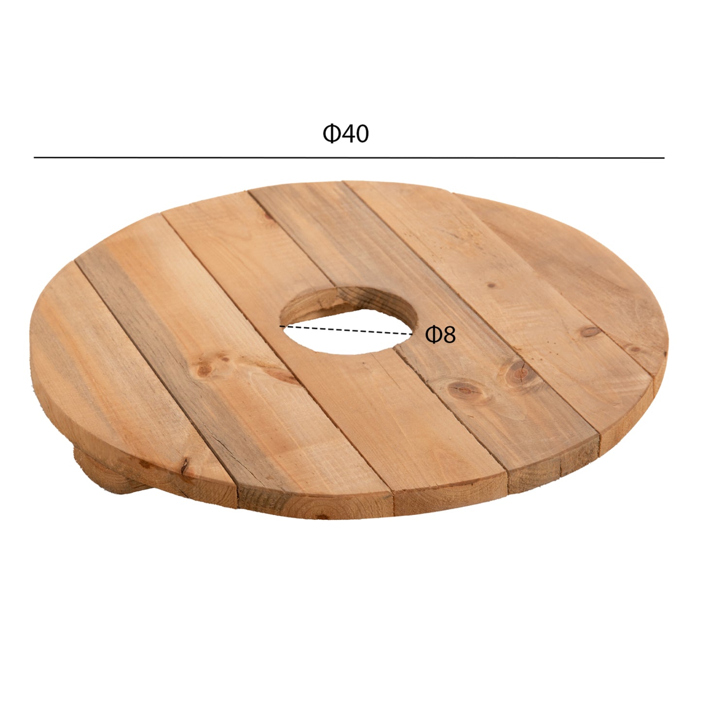 Umbrella Hm10744 Post With Straw Shade--pine Wood Pole & Side Table--support Beams Φ216x270h