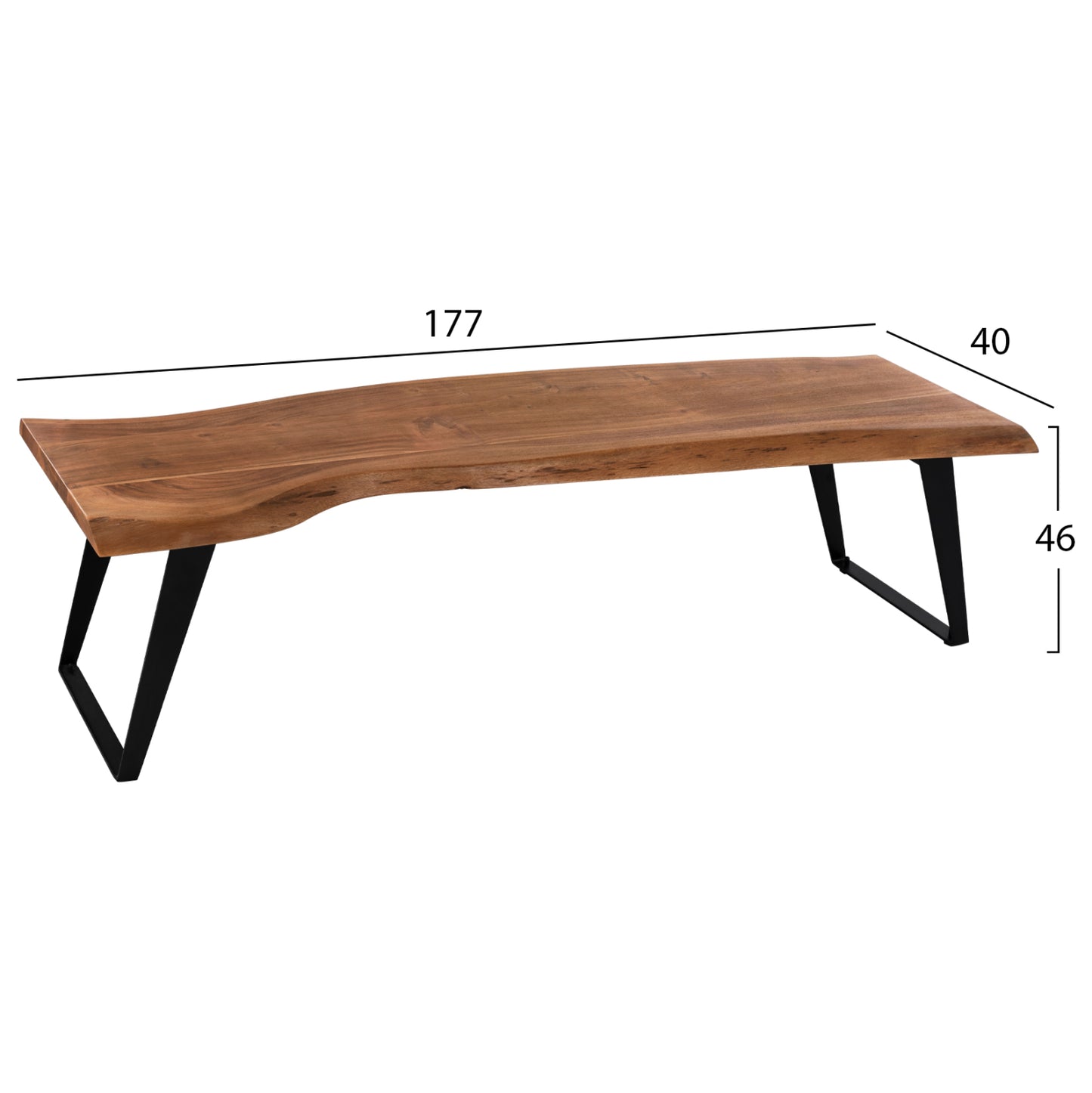 Bench Alicia Hm8170.11 Solid Wood Acacias 177x40x46 Cm.