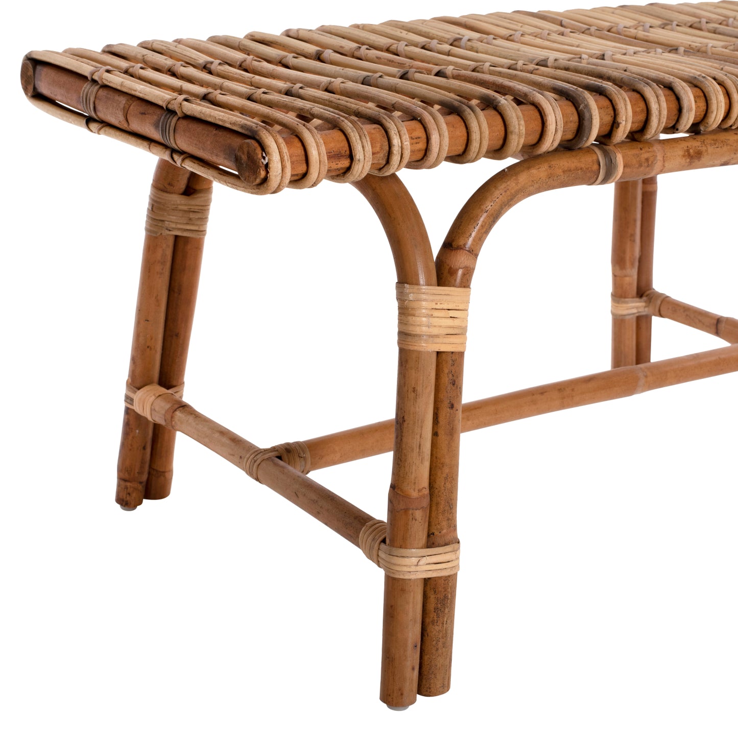 Bench Made Of Rattan Natural Color 90x42x48hcm.hm9480