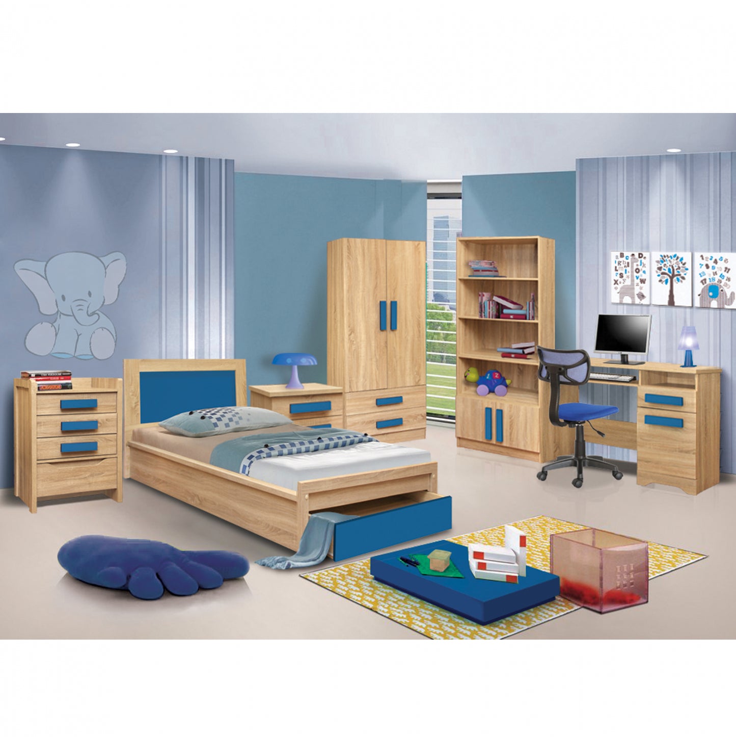 Kids Room Playroom Sonama-light Blue 48x40x39.2 Cm
