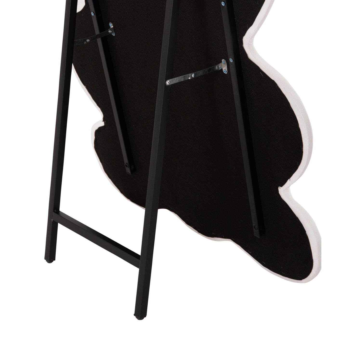 Kids' Floor Standing Mirror Bunny Hm4489.01 Mdf In Pink & White- Black Stand 80x162hcm.