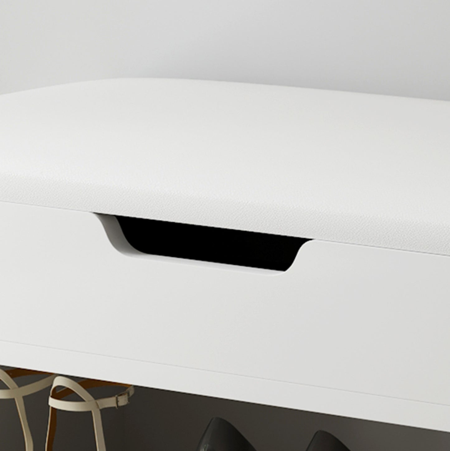 Shoe Rack With Seat Romir Hm2477.03 Melamine In White-white Pu Seat 60x30x44hcm.