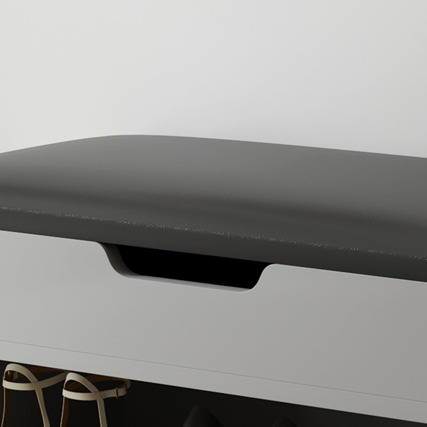 Shoe Rack With Seat Romir Hm2477.05 Melamine Grey-anthracite Pu Seat 60x30x44hcm.