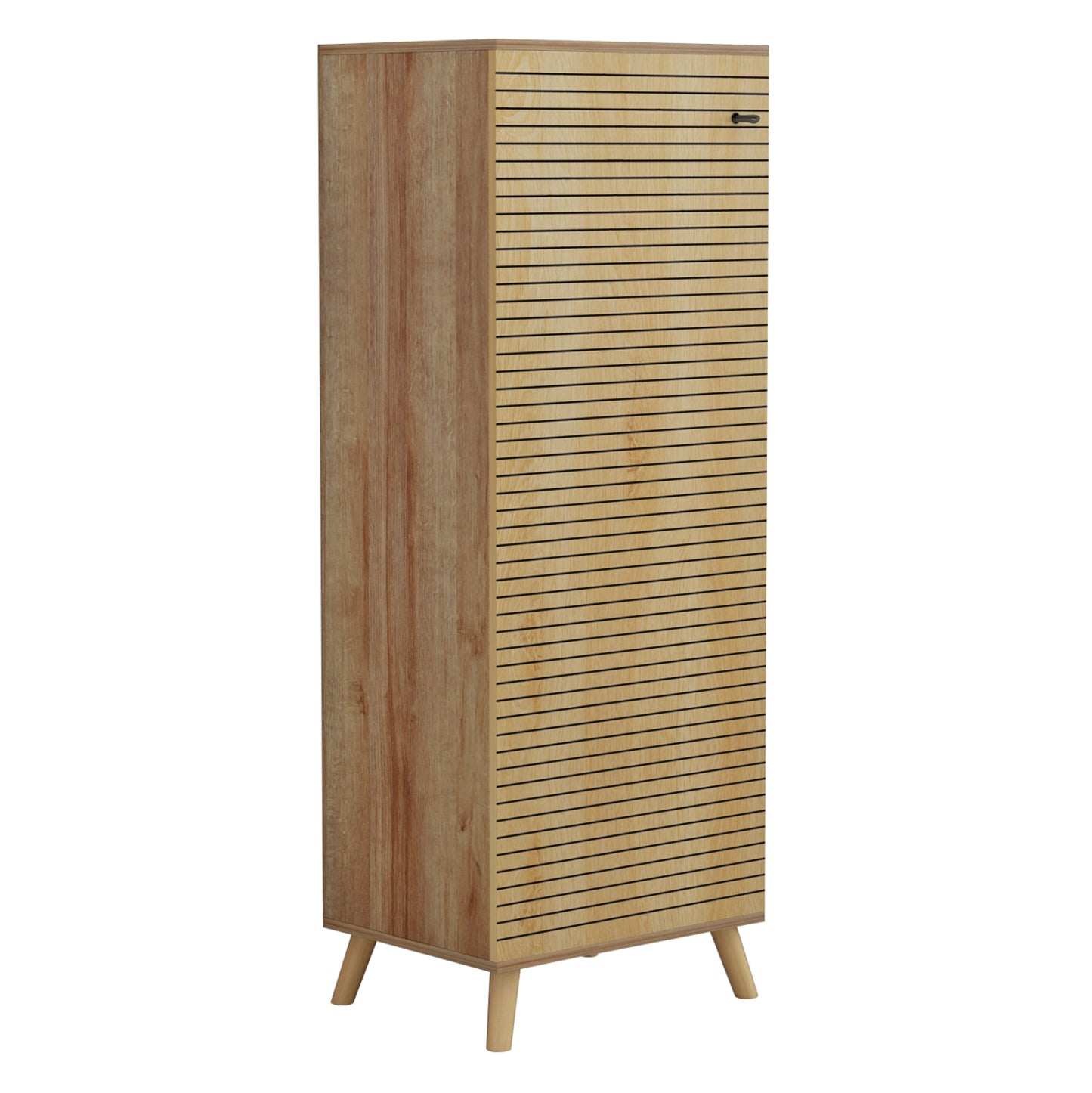 Shoe Cabinet Alvaro Hm8954.16 Melamine In Natural Wood Color 50Χ38Χ135hcm.