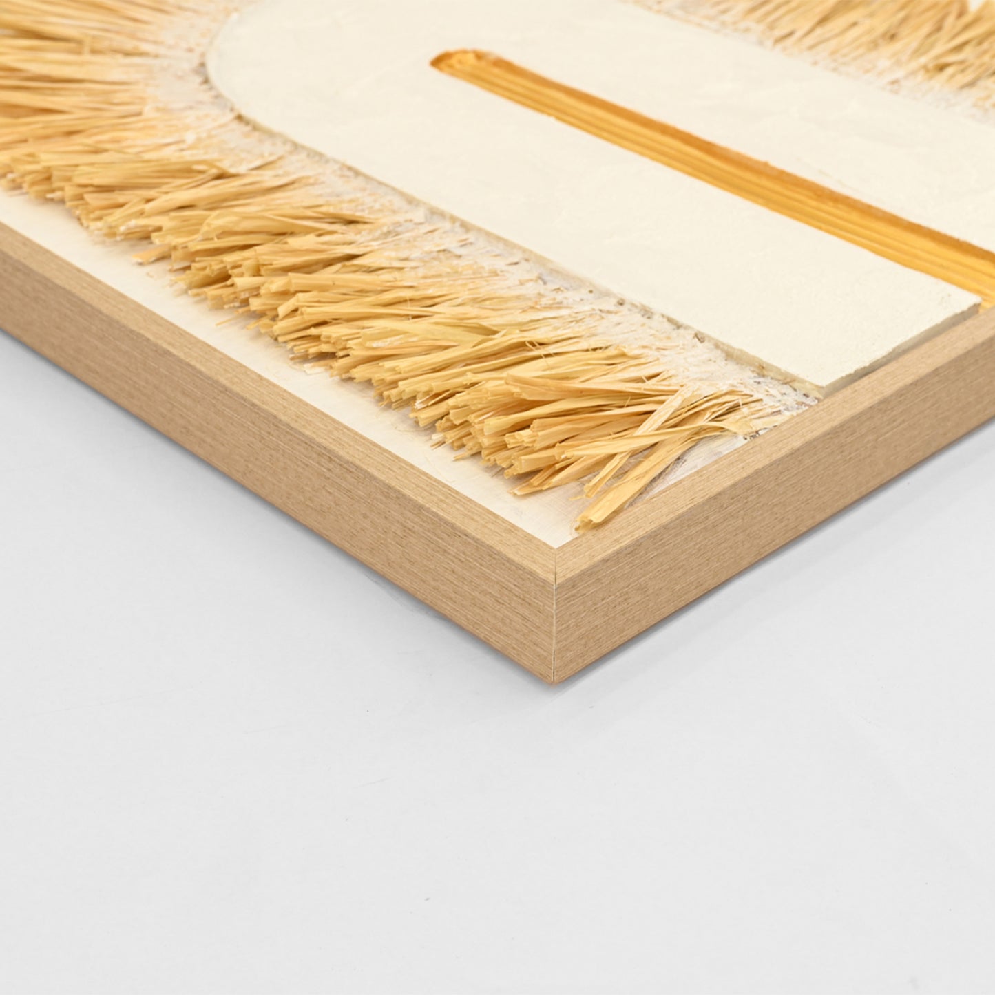 Wall Painting 3d Hm4537.02 With Beige Ps Frame-white Canvas-handmade 80x3,5x120hcm.