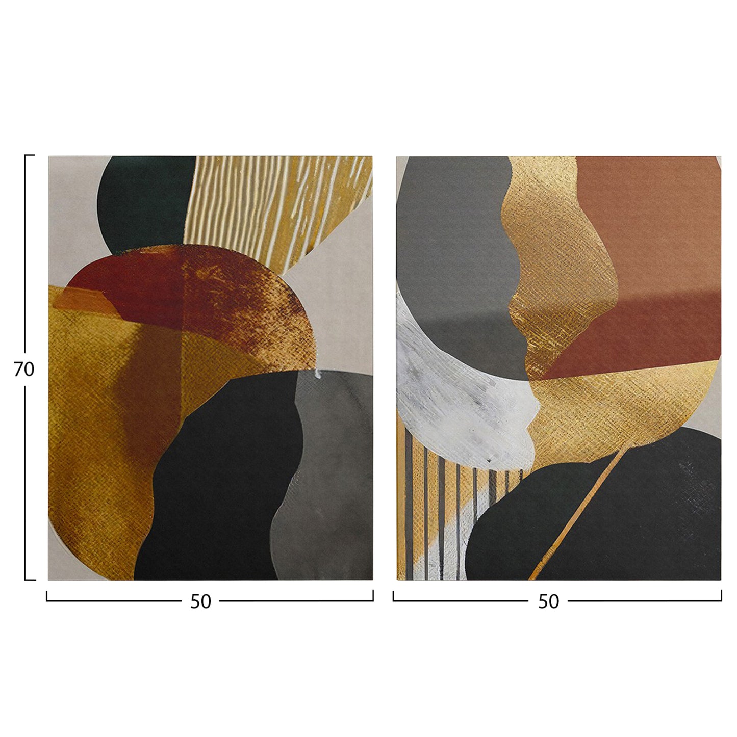 Wall Painting 2pcs Series Gobi Hm4836 Printed Canvas 50x3(thickness)x70hcm.(x2)