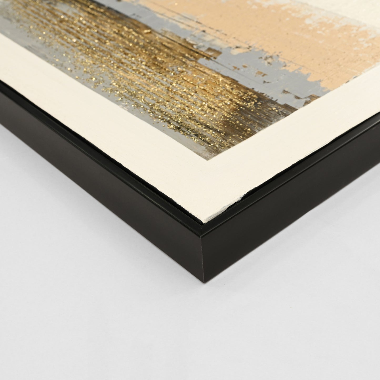 Wall Painting Hm4538 With Black Ps Frame-canvas With Abstract Image 72x4,5x142hcm.