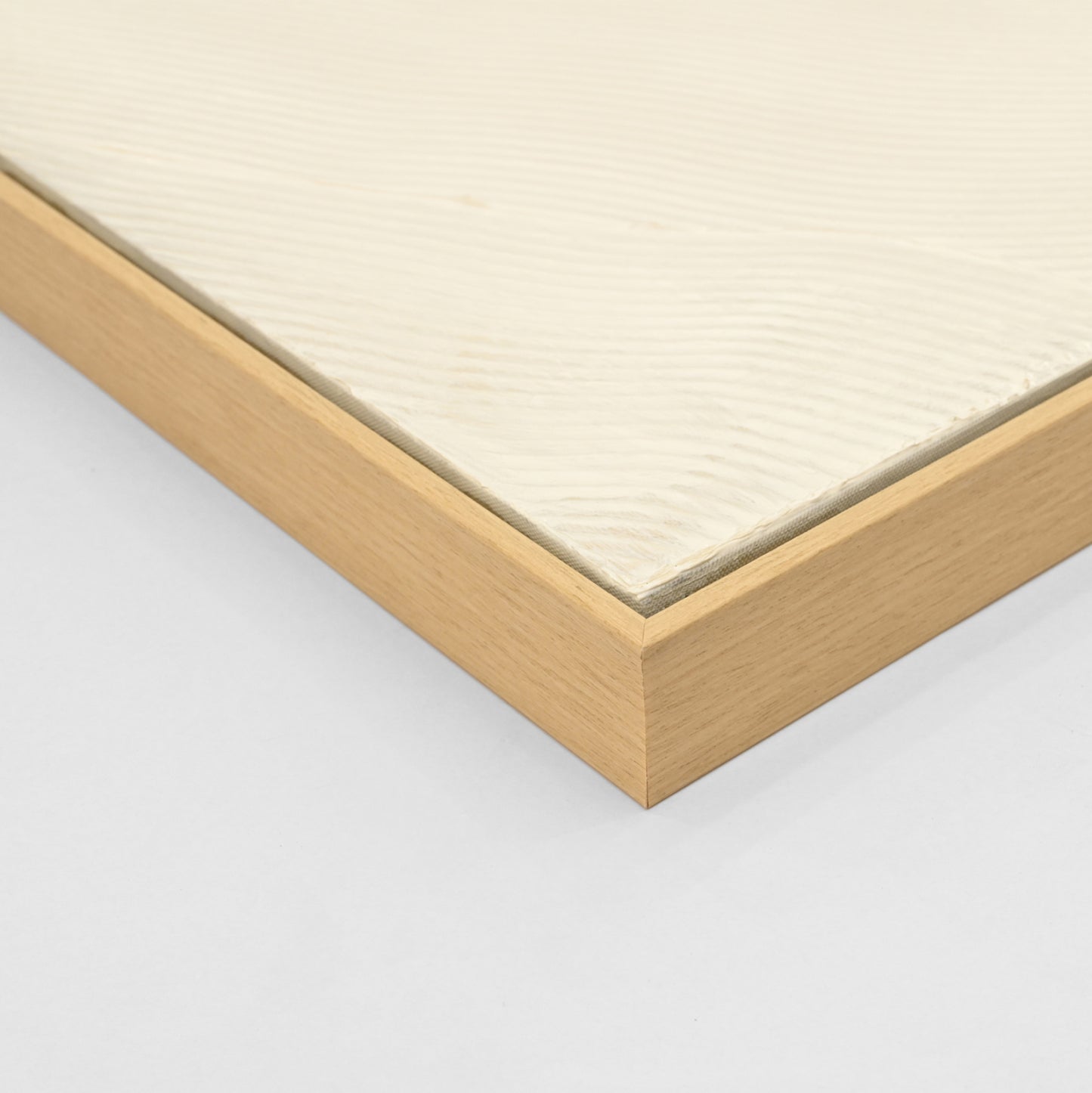Wall Painting Sediment Hm4555 With Beige Ps Frame-canvas With Shades Of White 92x4,5x62hcm.
