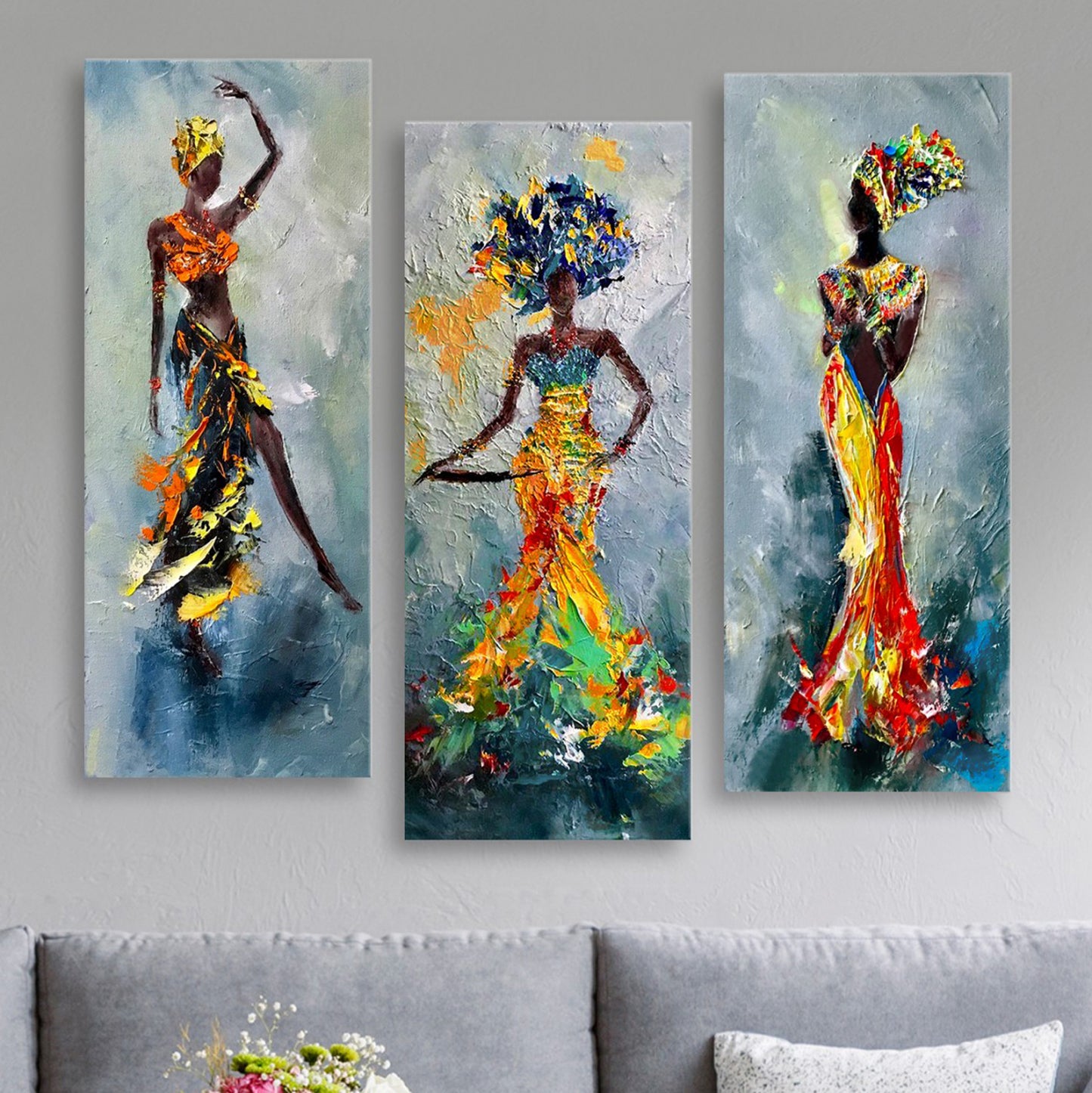 Canvas Mdf African Girl In Colorful Dress Hm7204.02 60x0,3x50 Cm.
