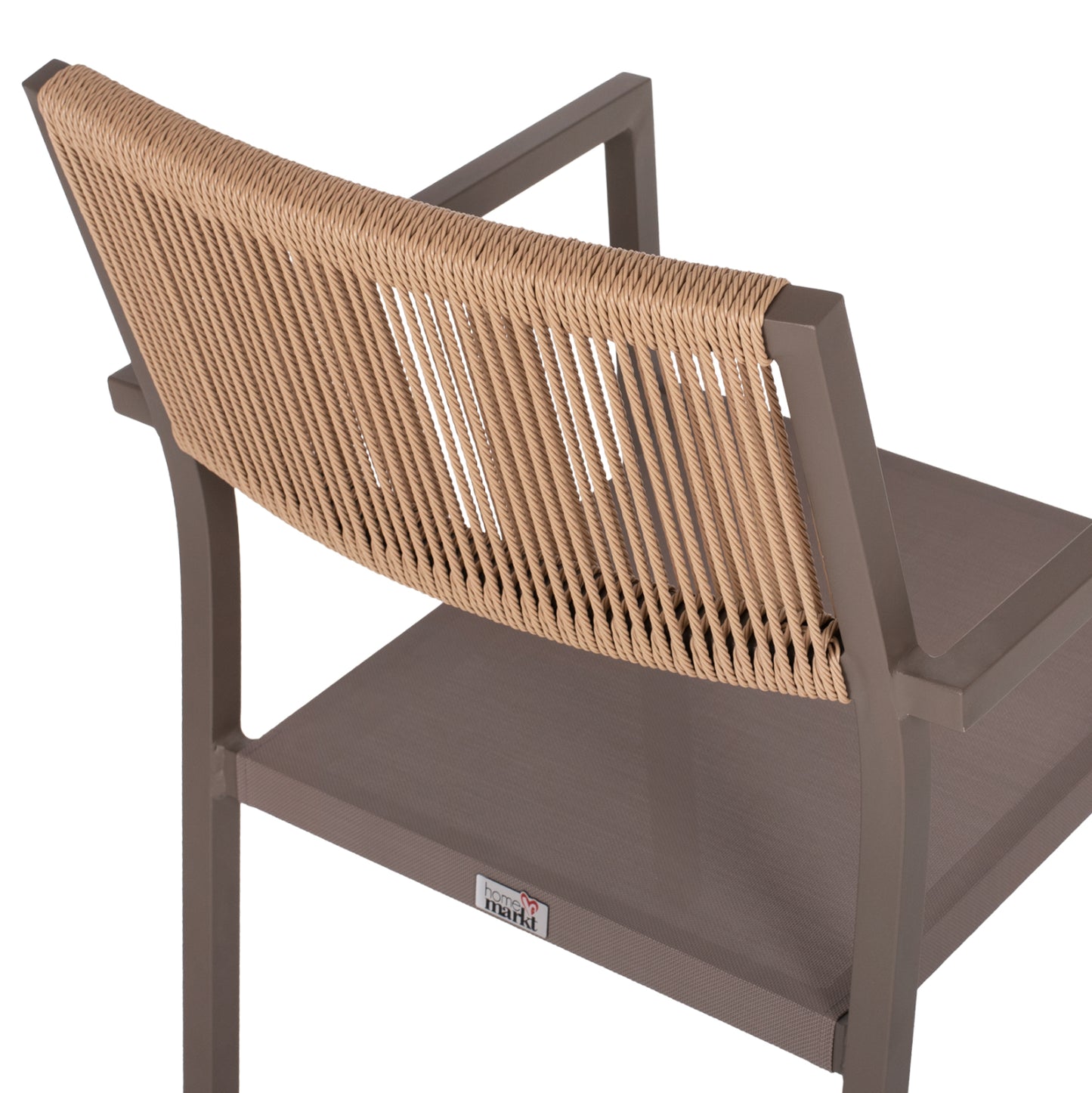 Armchair Aluminum Professional Champagne-colored With Pe Rattan Back Hm5893.03 55.5x58.5x83 Cm.
