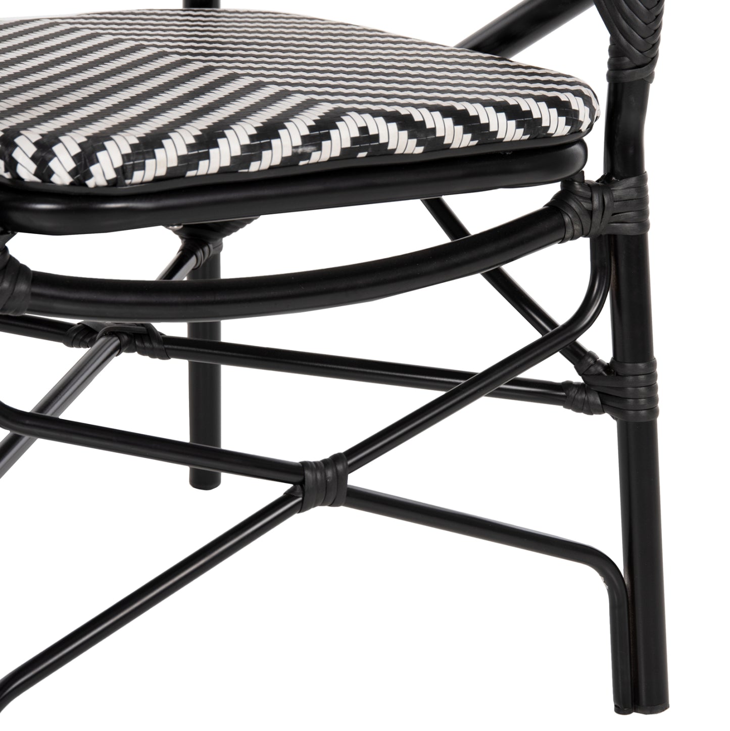 Armchair Aluminum Hm5928.01 Black With Textline In Black&white 56x59x94,5hcm.