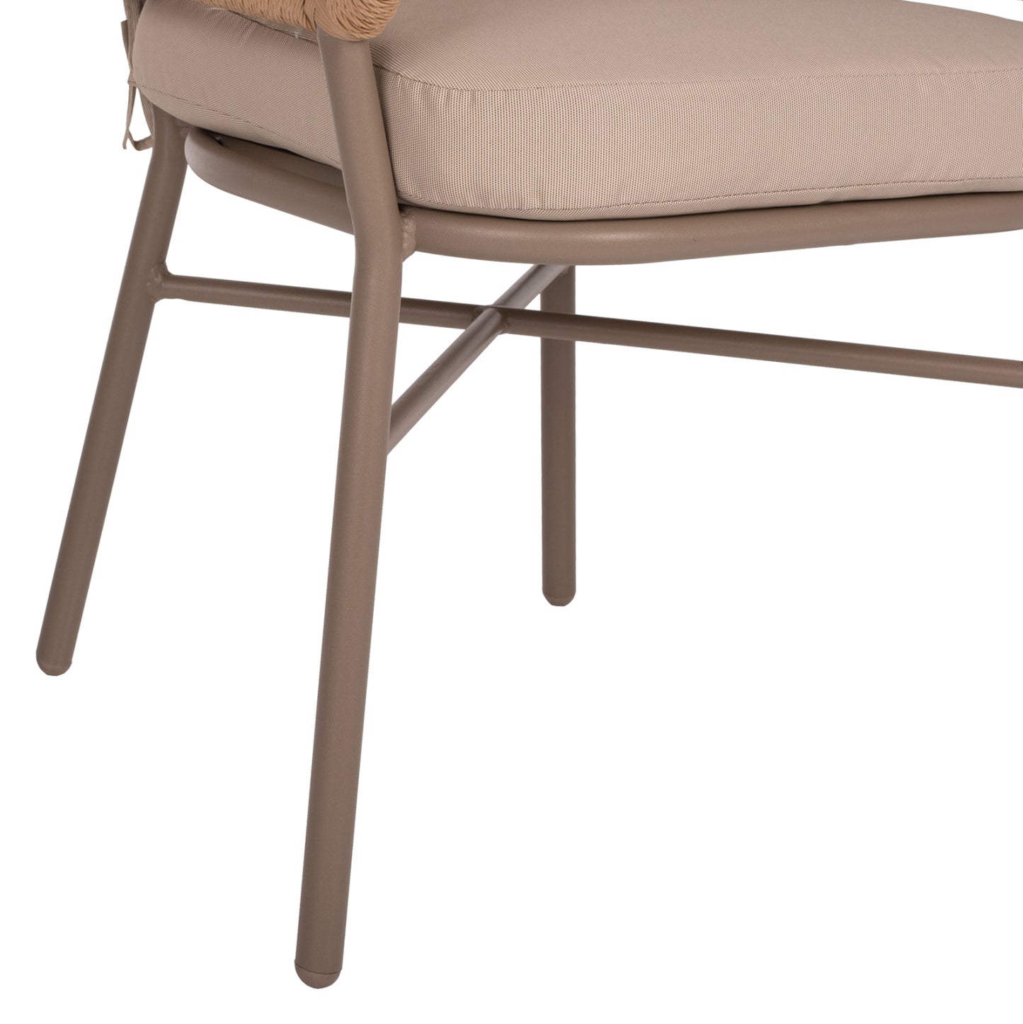 Armchair Aluminum Mocha Professional Rattan & Cushions Beige Hm5863.02 60x56x84h Cm.