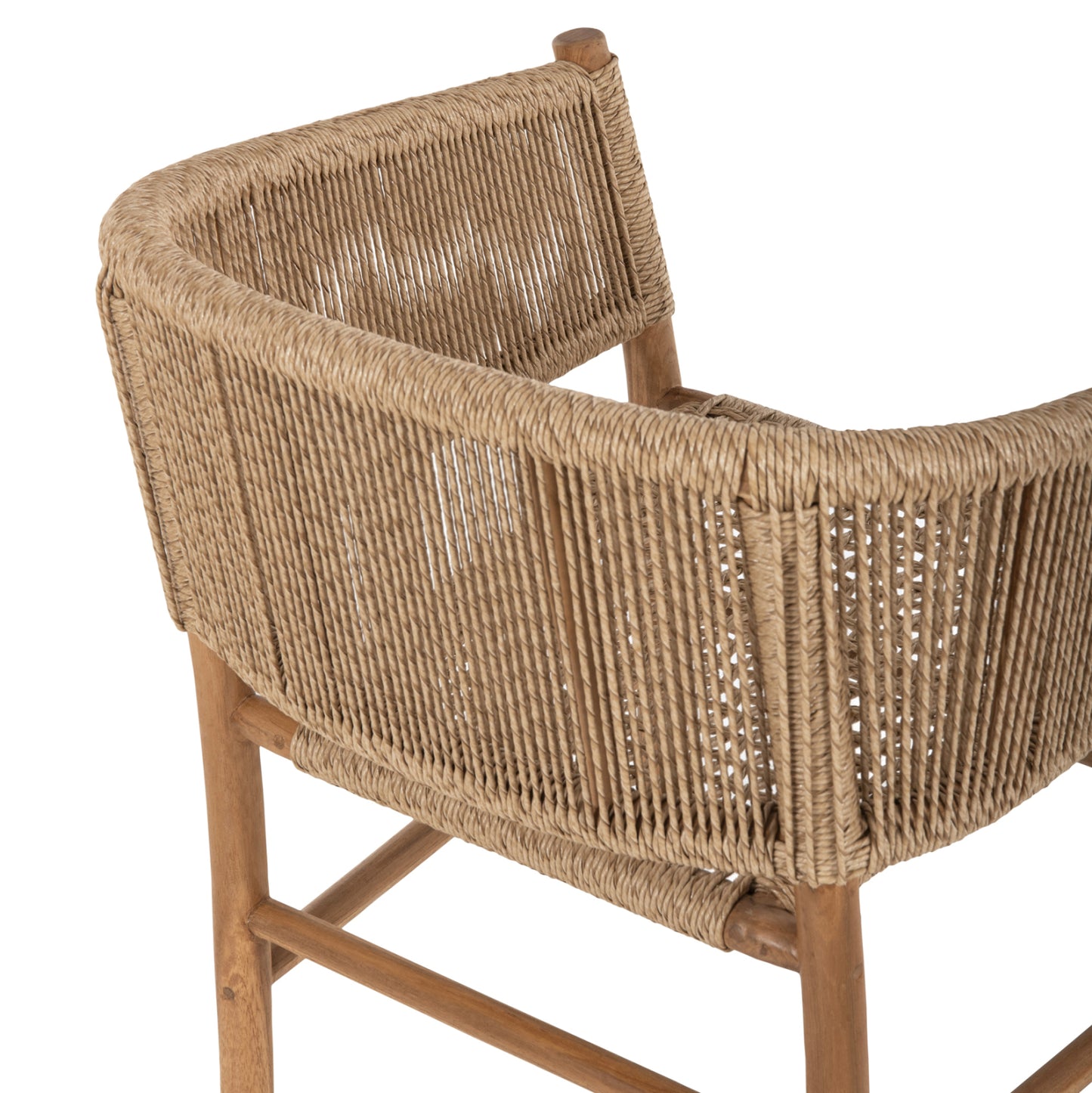 Armchair Irvine Hm9822 Teak Wood-synthetic Rope In Natural Color 64x56x76hcm.