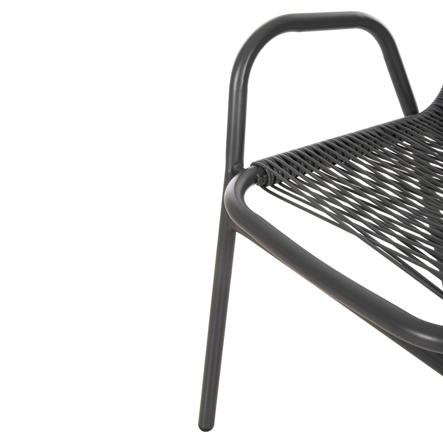 Outdoor Armchair Avril Hm5968.01 Metal And Synthetic Rattan In Grey Color 54.5x56x78h