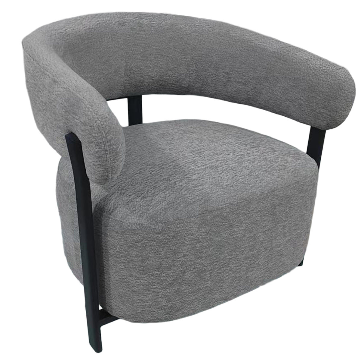 Lounge Armchair Estel Hm18473.01 Grey Fabric--metal Legs In Black 77x71x70hcm.