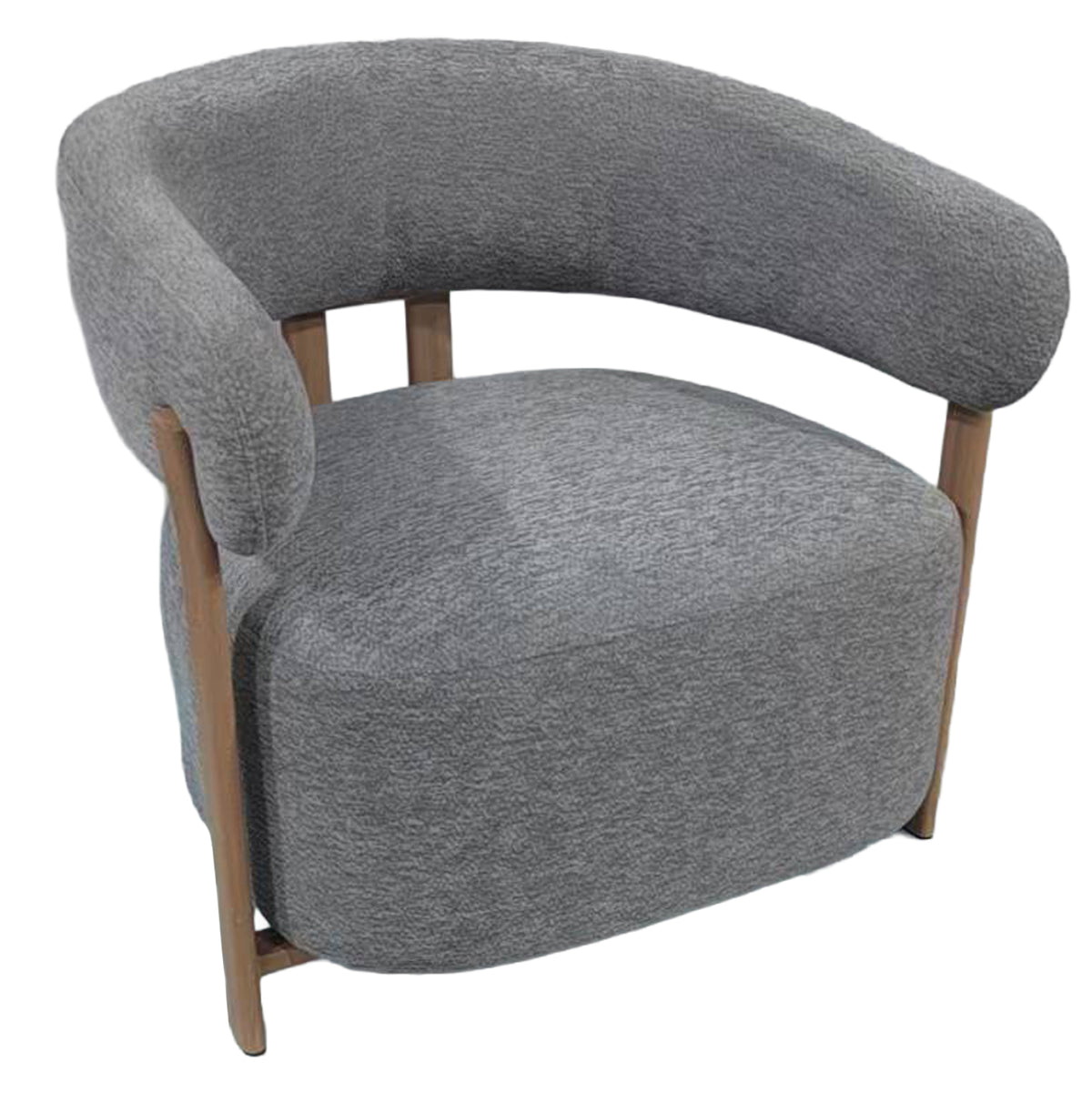 Lounge Armchair Estel Hm18473.11 Grey Fabric--metal Legs In Natural Wood Color 77x71x70hcm.