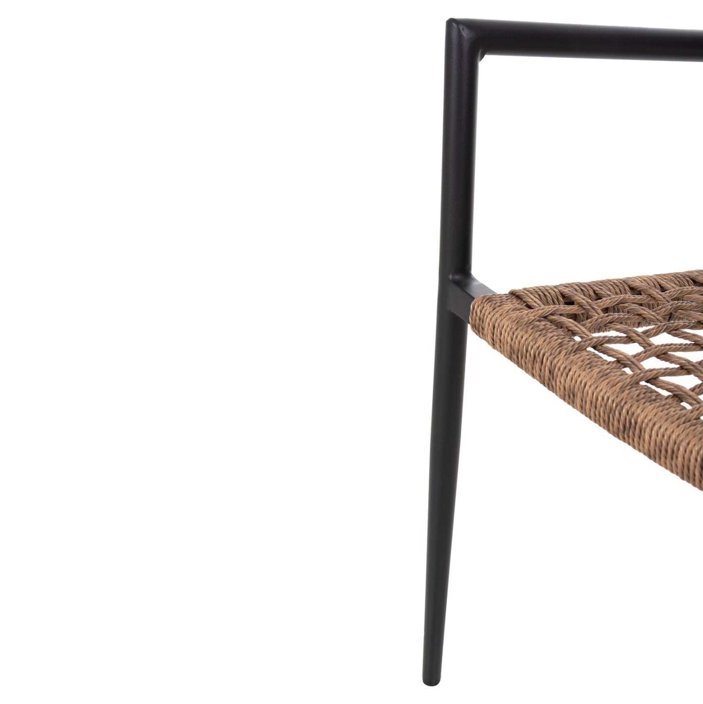 Armchair Trilan Hm6044.02 Aluminum In Black-synthetic Rattan In Natural 57x59x85hcm.