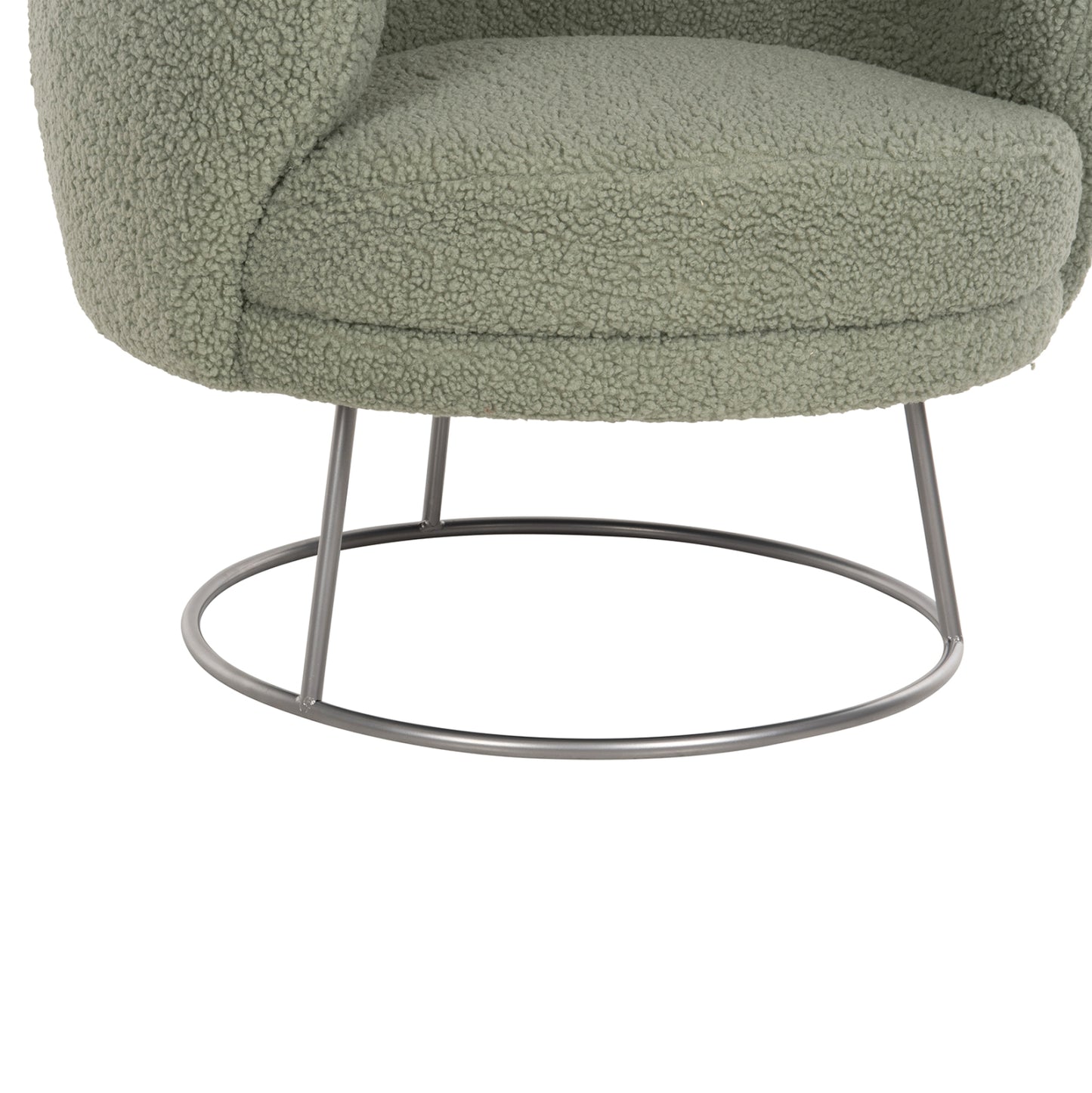 Armchair Arien Hm8403.27 Boucle Fabric In Pistachio Green-silver Metal Base 78x75x84hcm.
