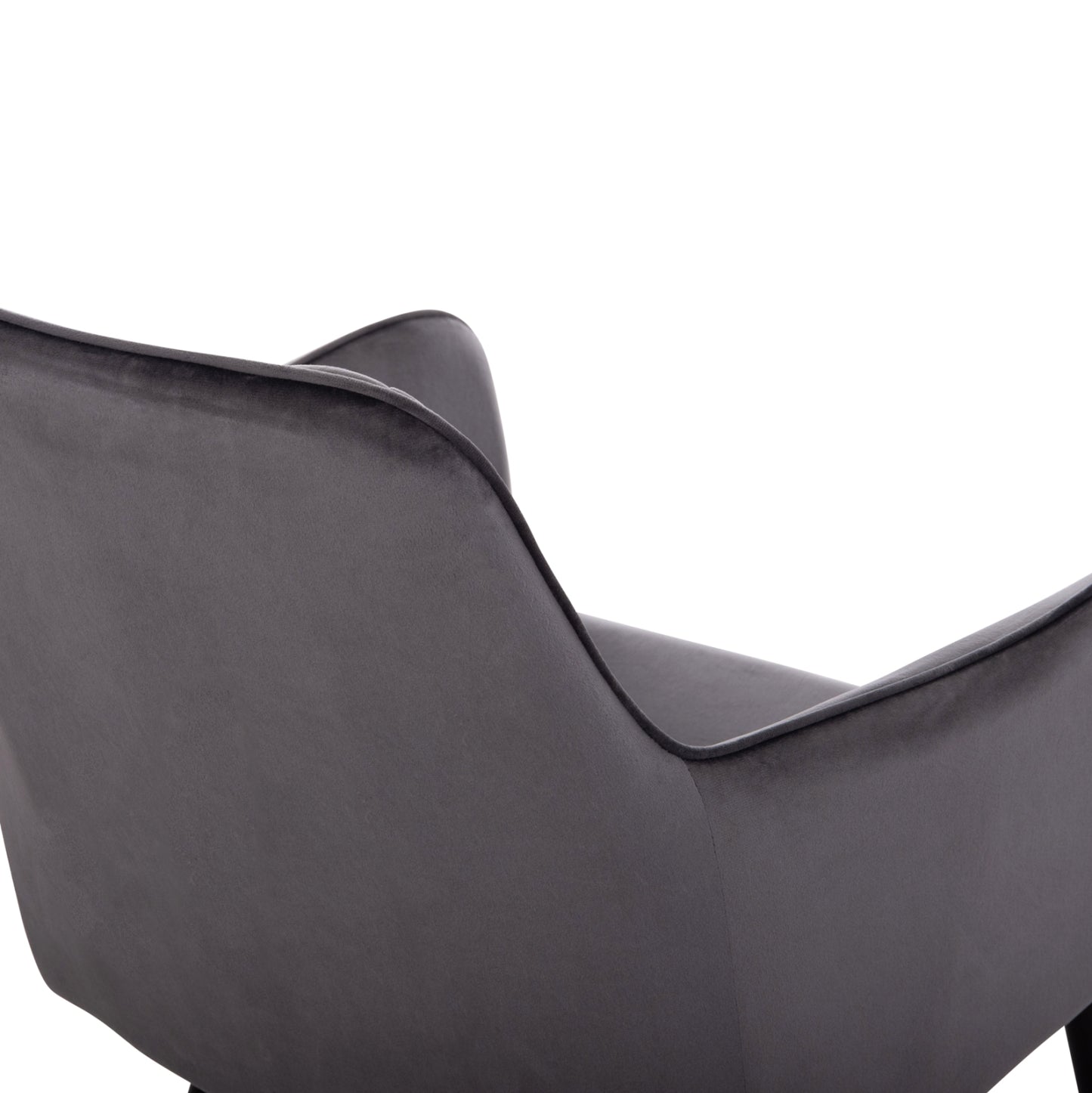 Armchair Latrell Hm8582.01 Grey Velvet & Black Metal Legs 54x57x84hcm.
