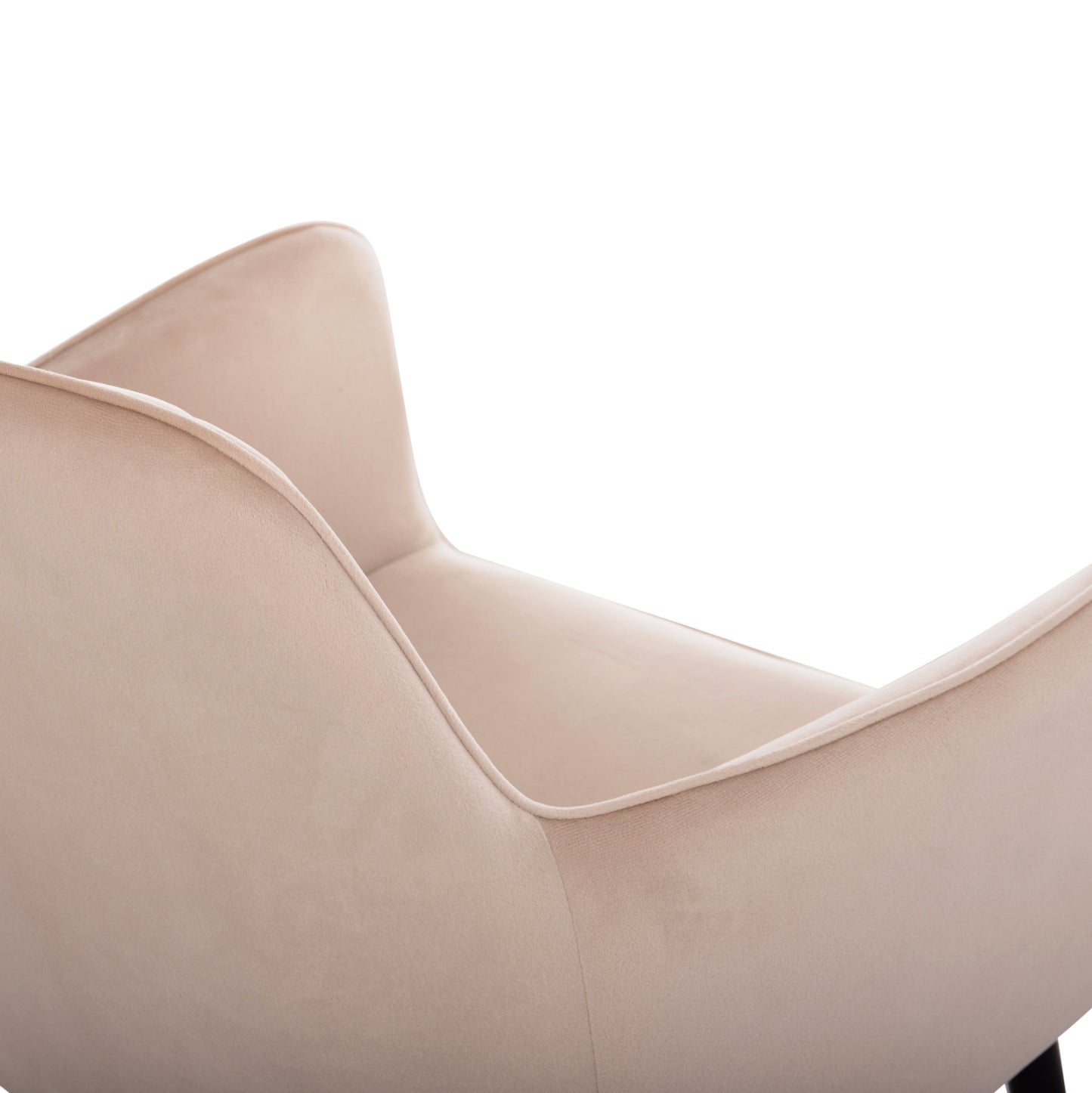 Dining Armchair Latrell Hm8582.05 Ecru Velvet & Black Metal Legs 54x57x84hcm.