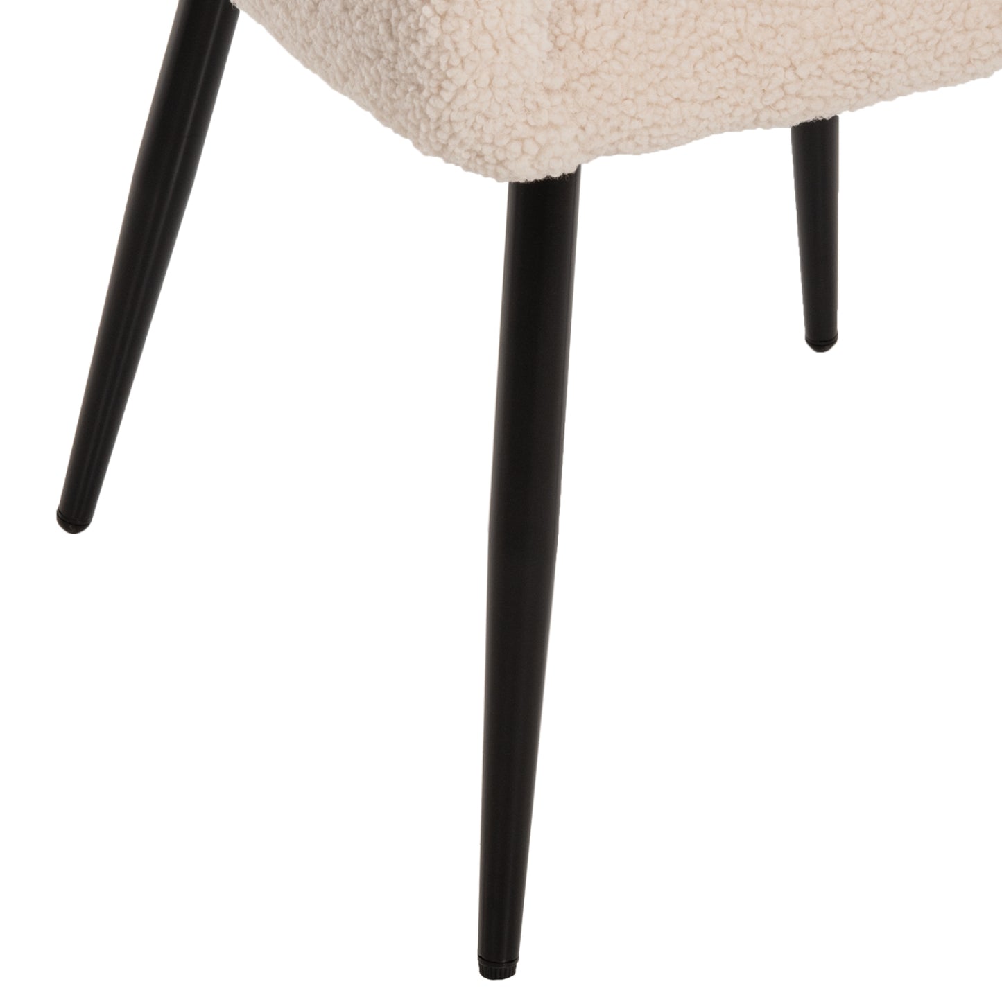 Armchair Shelly Hm8591.02 Teddy Fabric In White-black Metal Legs 57x55x87hcm.