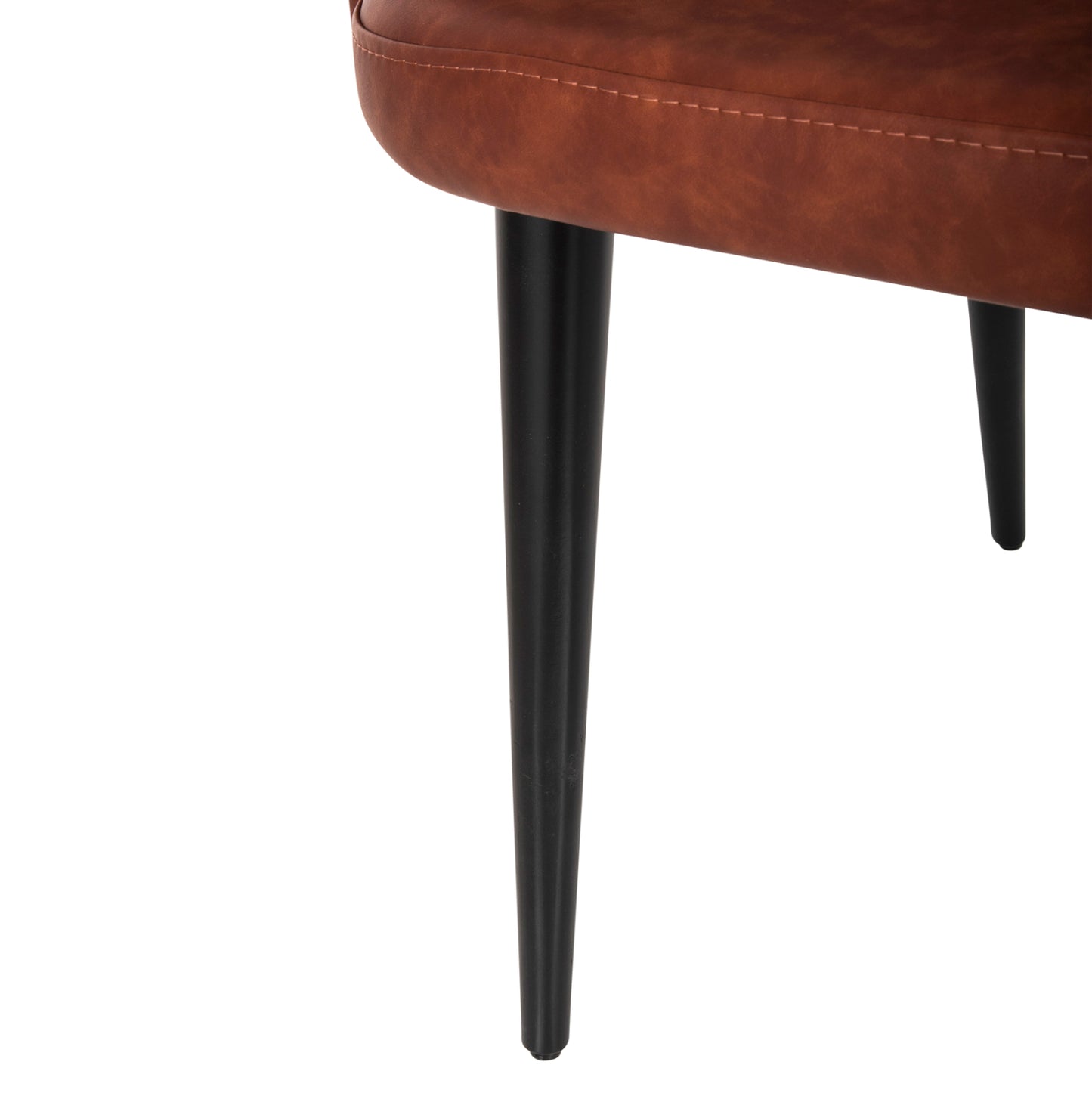 Armchair “loretta” Hm9271.53 In Tan Brown Pu Leather & Black Wooden Legs 53x60x82h Cm.