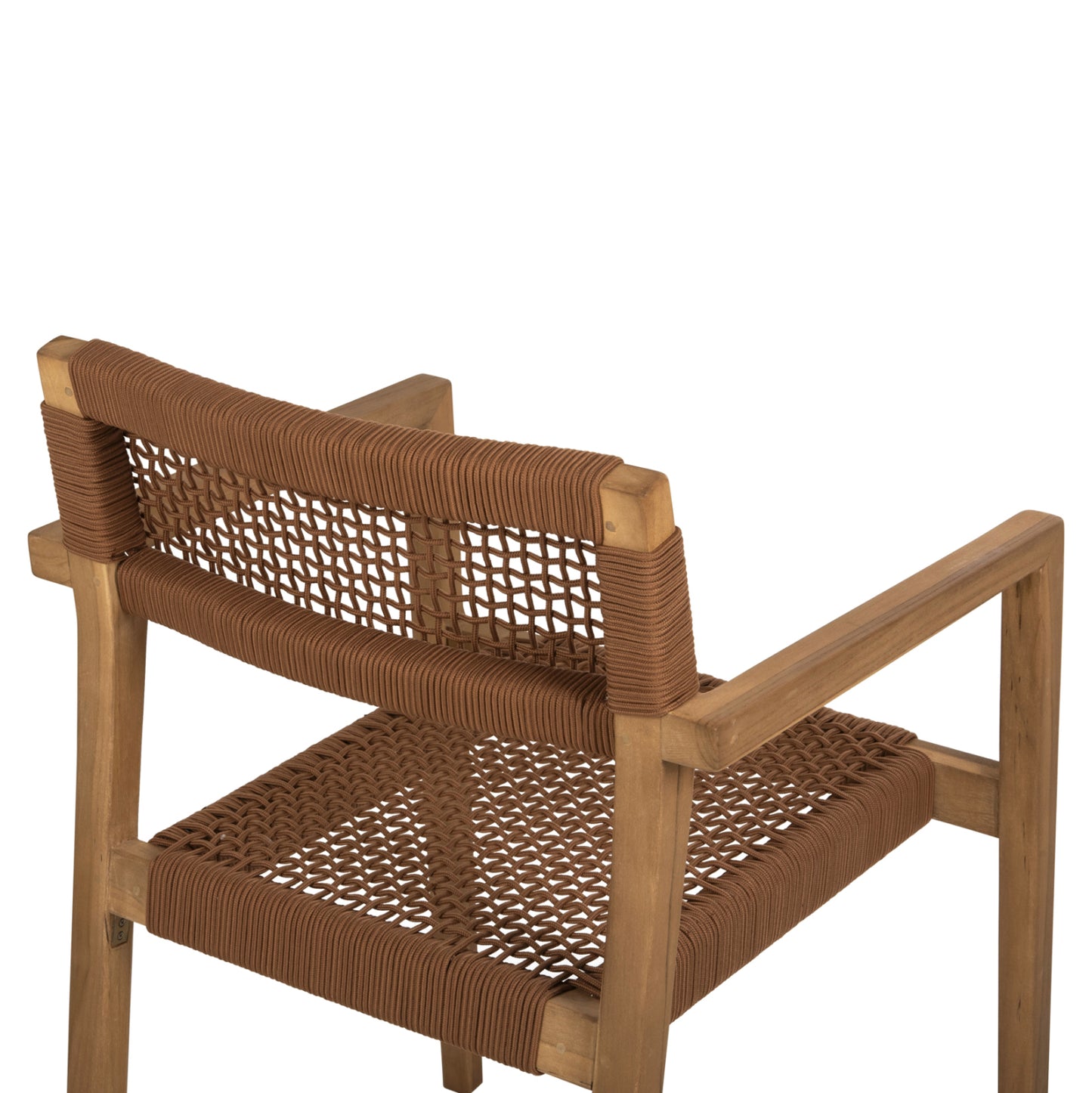 Armchair Charlotte Hm9637.01 Teak Wood In Natural & Brown Rope 59x54x83hcm.