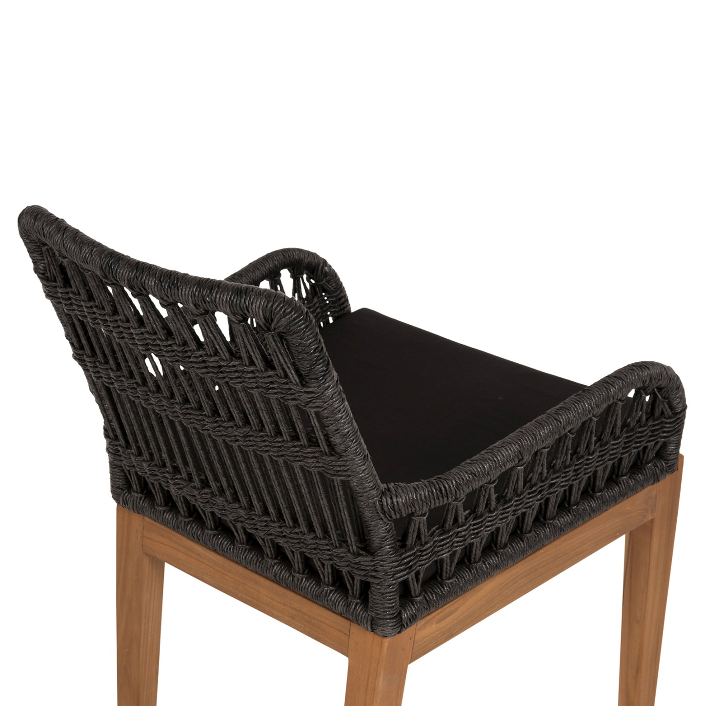 Armchair Stardom Hm9760.03 Teak Wood ΙΝ Honey Color And Black Rope 57x65x83hcm.