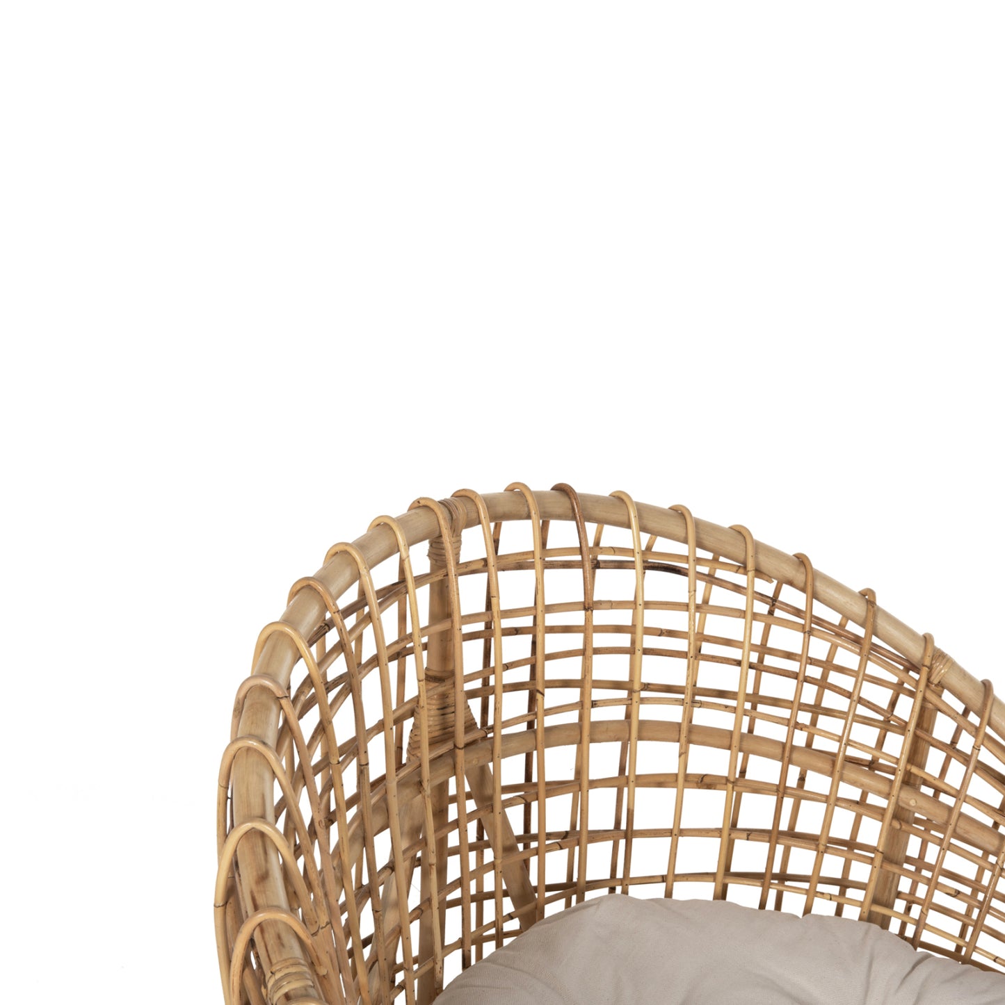 Armchair-nest Ento Hm9814 Rattan In Natural Shade-beige Cushion 85x75x67hcm.