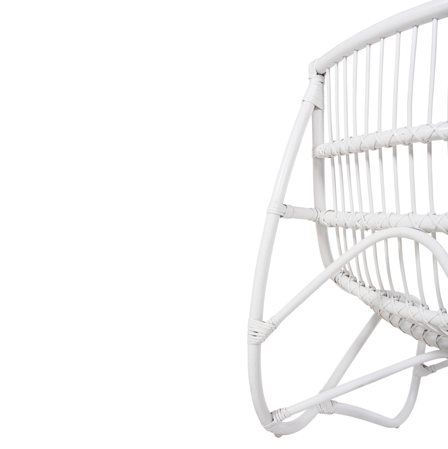 Armchair Grinn Hm9815.03 Rattan Rods In White Color 56.5x73.5x79.5h Cm.