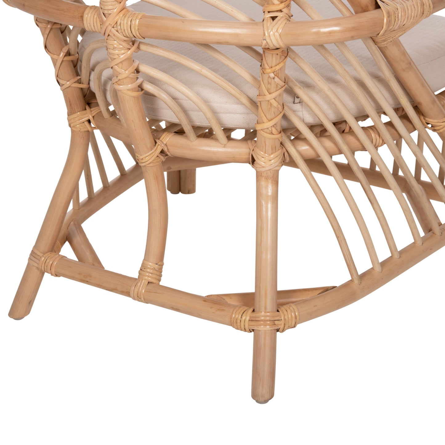 Armchair Femur Hm9837 Rattan In Natural-white Cushion 72x66x75hcm.