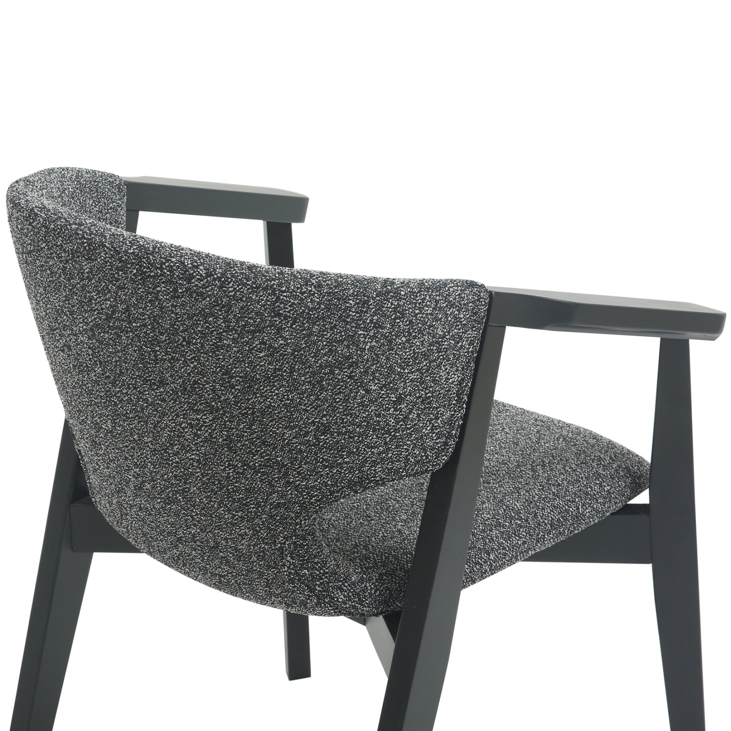 Dining Armchair Yeger Hm9995.01 Beech Wood In Black-dark Grey Fabric 59x58x78hcm.