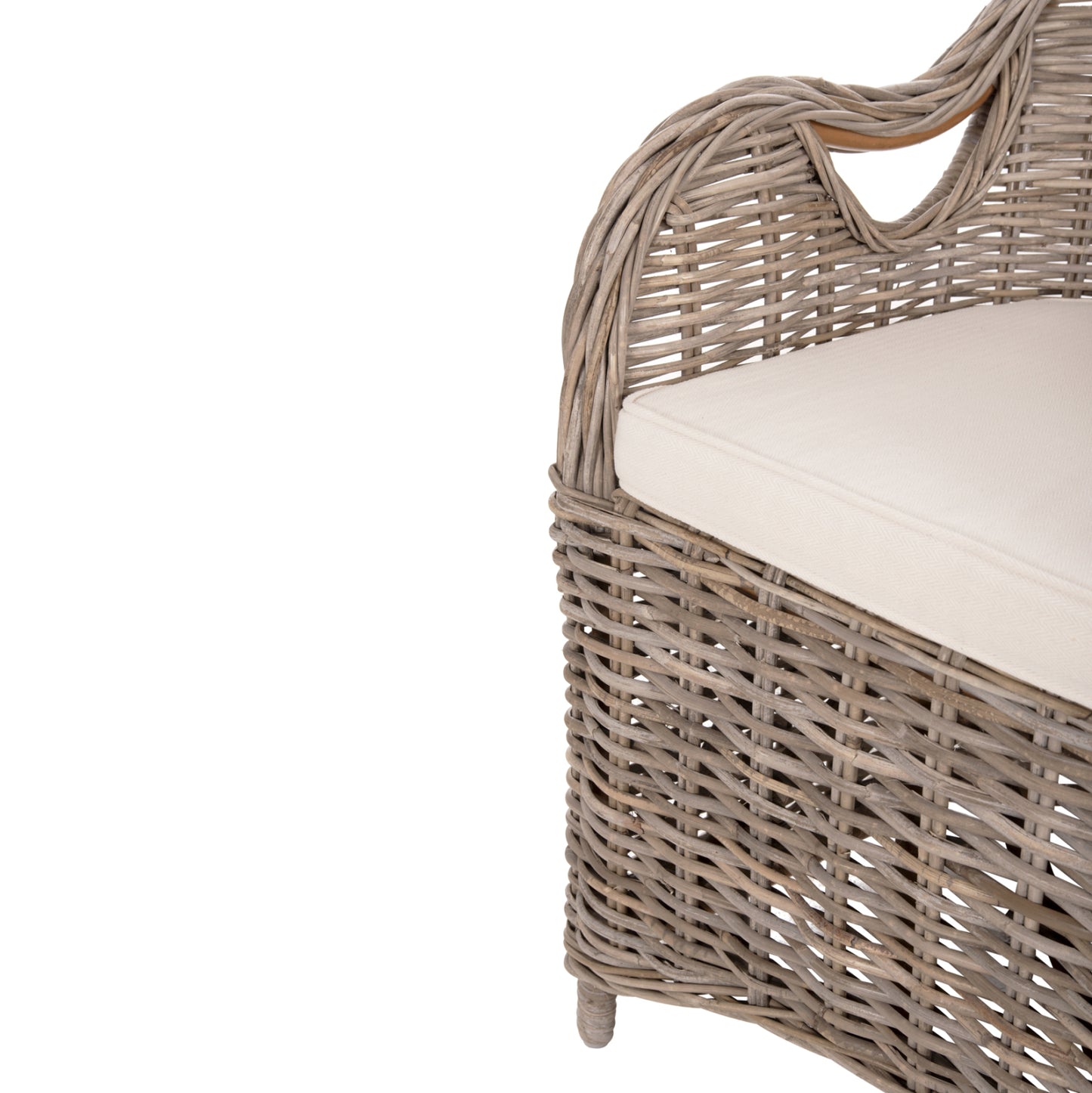 Armchair Keyla Hm9536 Brown Rattan-ecru Cushion 63x65x87hcm.