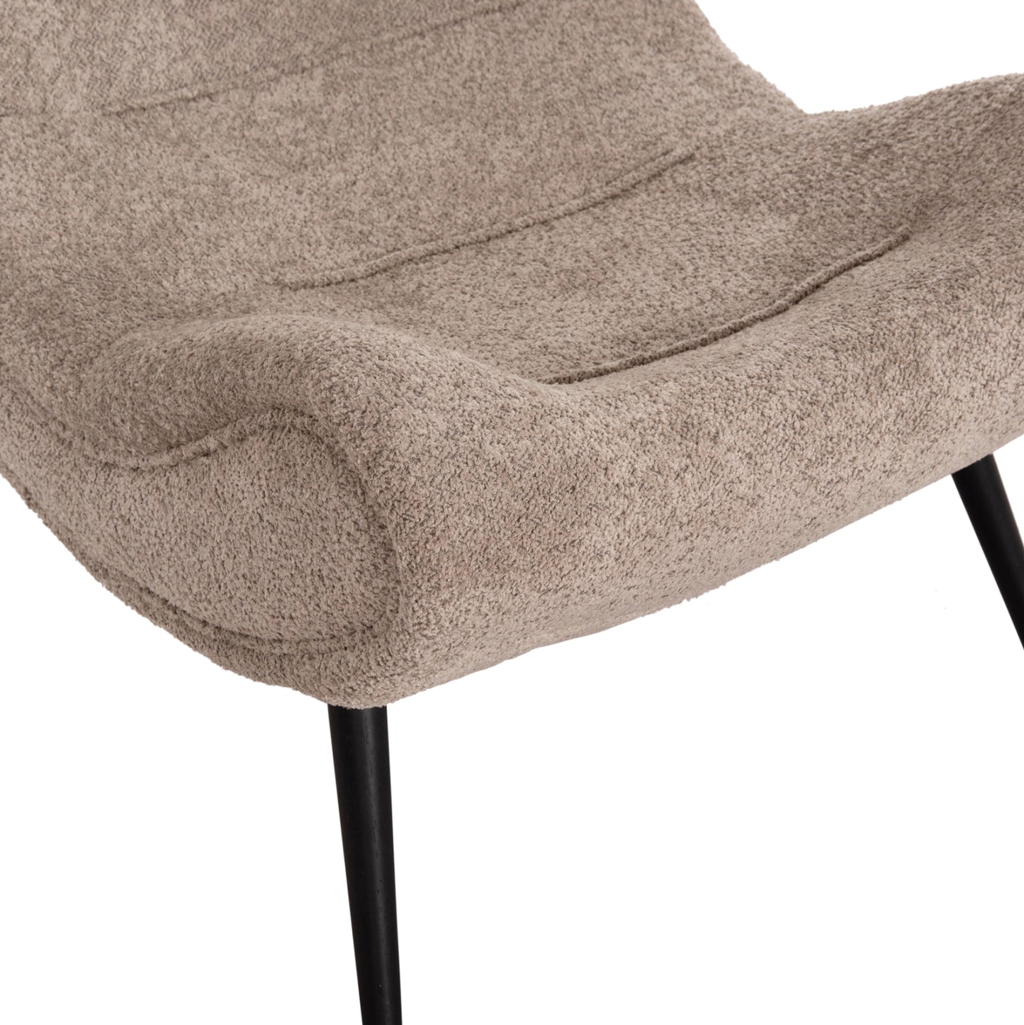 Lounge Armchair With Footrest Brym Hm10929.08 Brownish Beige Boucle-black Legs 80x95x95hcm.