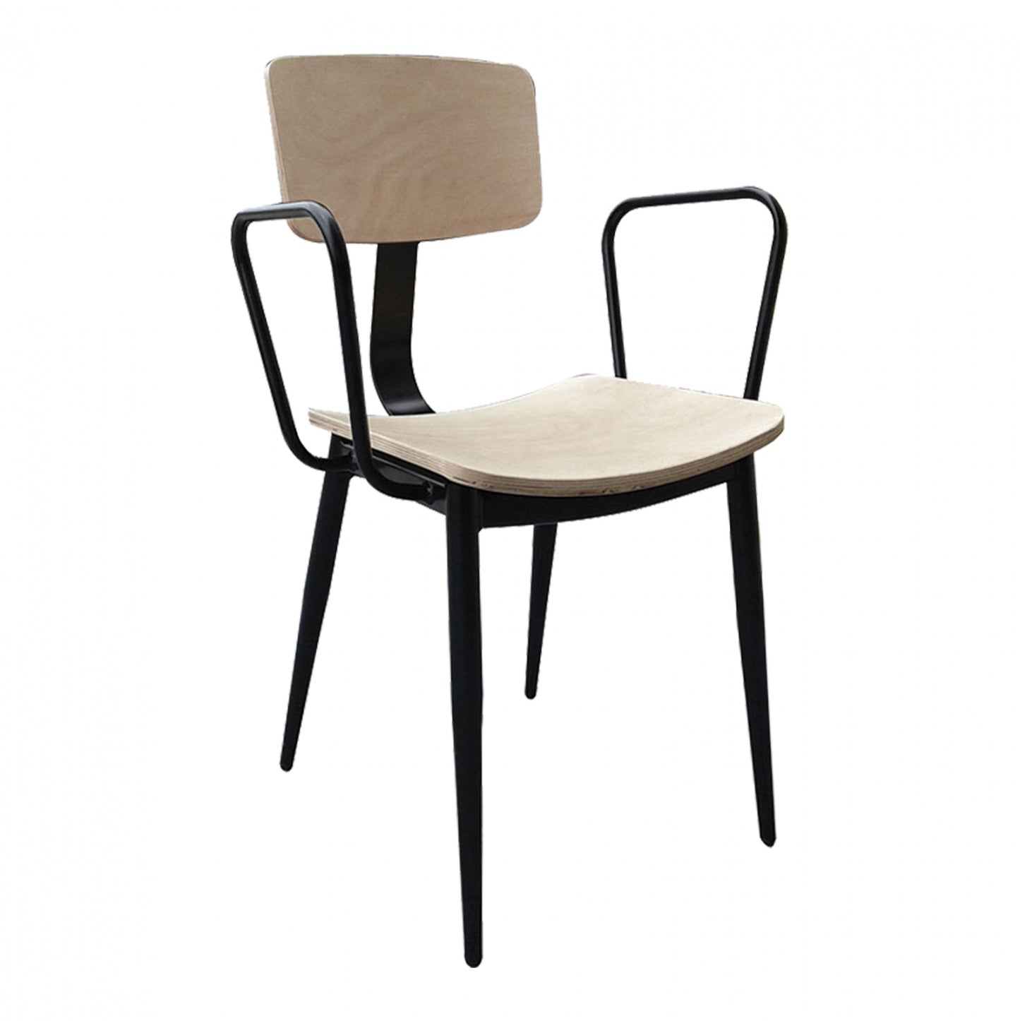 Metallic Armchair With Wooden Back And Seat Ts335