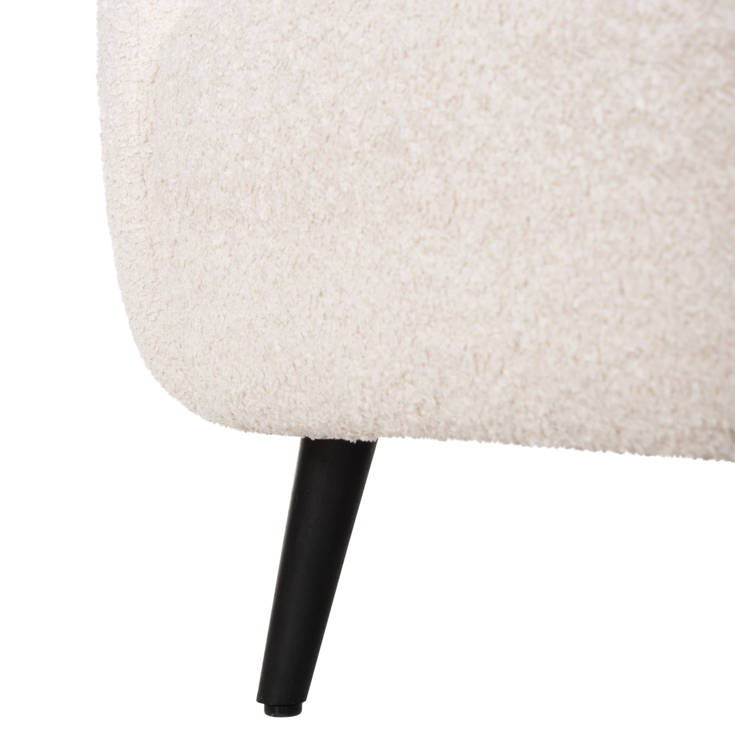 Armchair Kryly Hm9593.06 Ecru Boucle Fabric-black Wooden Legs 83x87x89hcm.