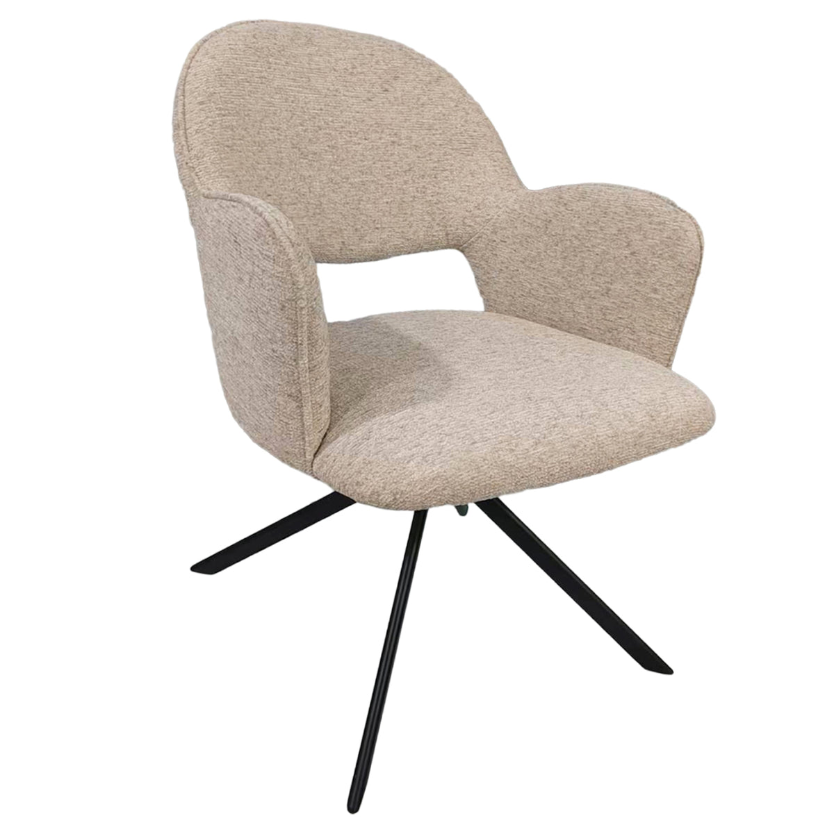 Dining Chair Swivel Gallo Hm18475.02 Beige Fabric--metal Legs 59x61.5x86hcm.