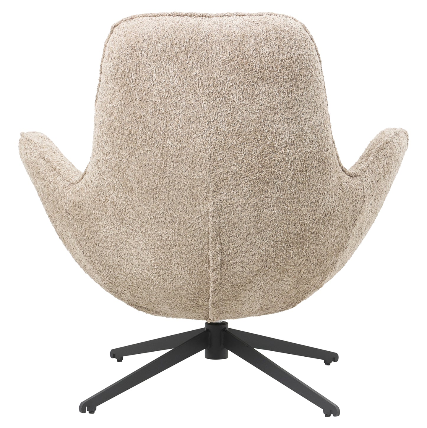 Armchair Swivel Brynn Hm9594.07 Beige Boucle Fabric-black Metal Base 86x76x87hcm.