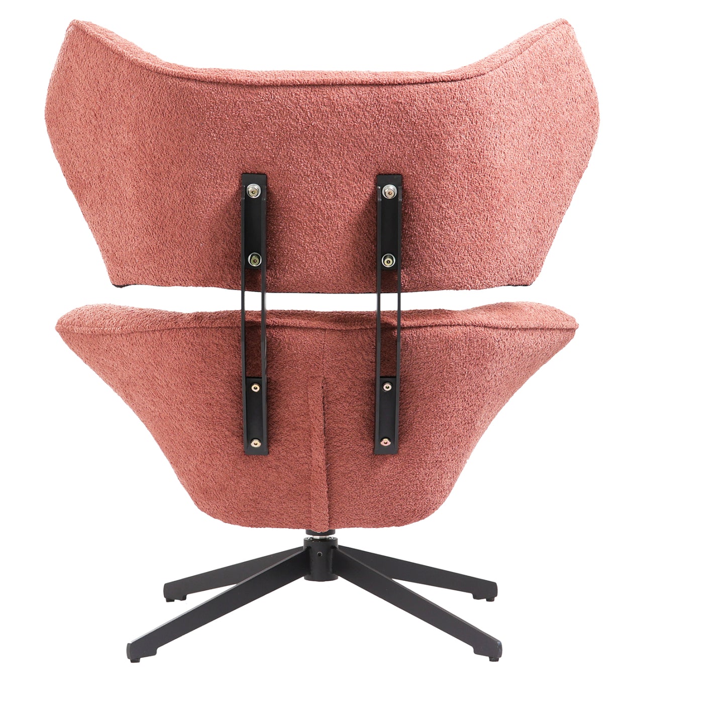 Armchair Swivel Bryll Hm9597.02 Pink Boucle-black Metal Base 86x90x97hcm.