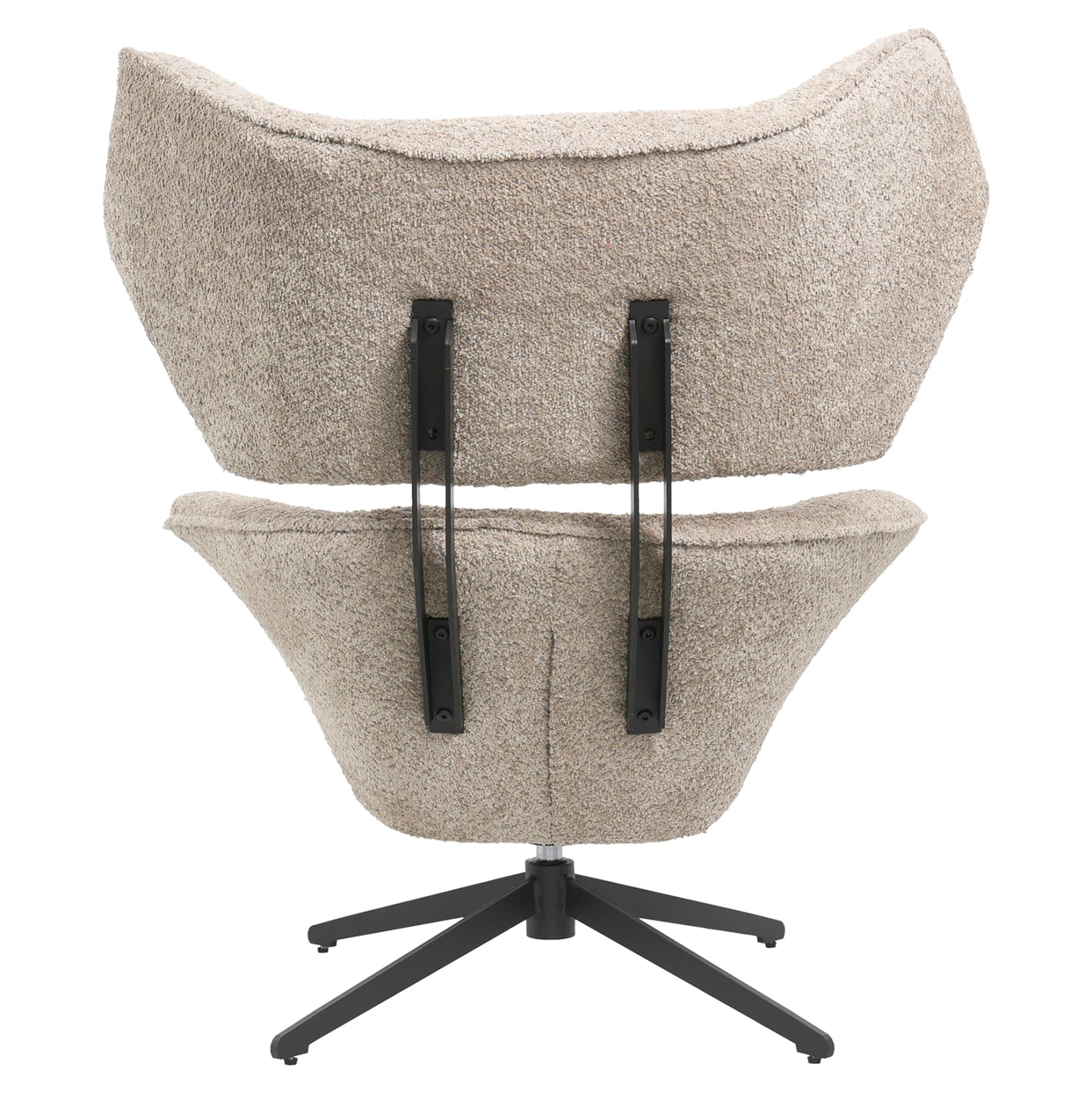 Armchair Swivel Bryll Hm9597.08 Beige Boucle-black Metal Base 86x90x97hcm.