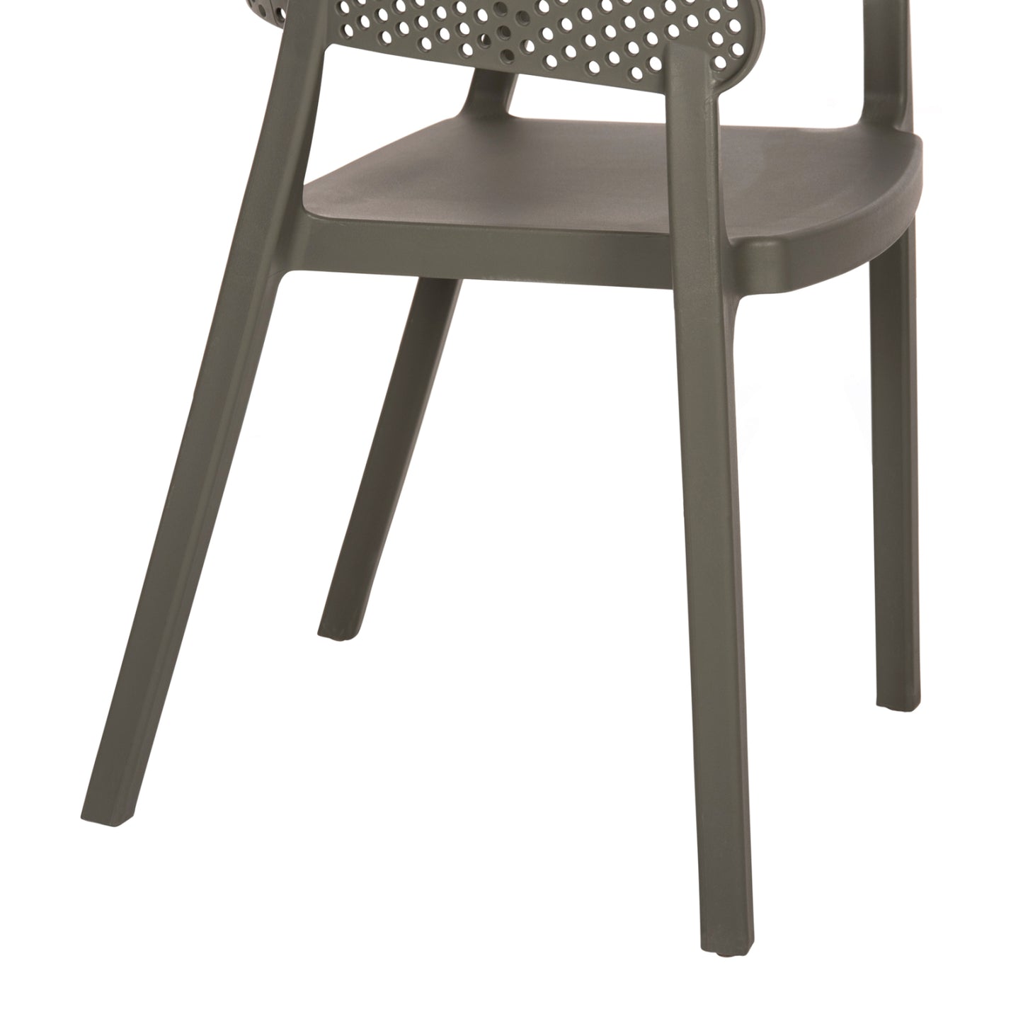 Armchair Polypropylene Perfoe Hm5941.07 In Dark Olive 56x50x73hcm.