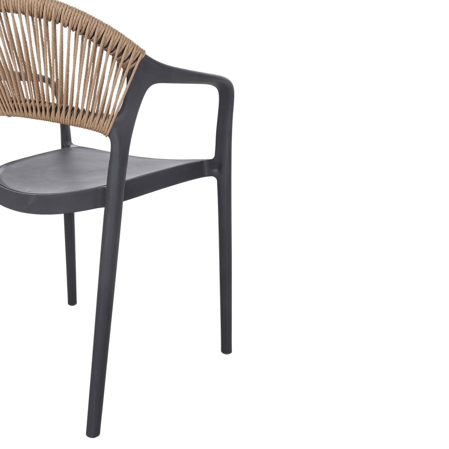 Armchair Polypropylene Eva Hm6155.10 Grey With Beige Pp Rope 56.5x53x80hcm.
