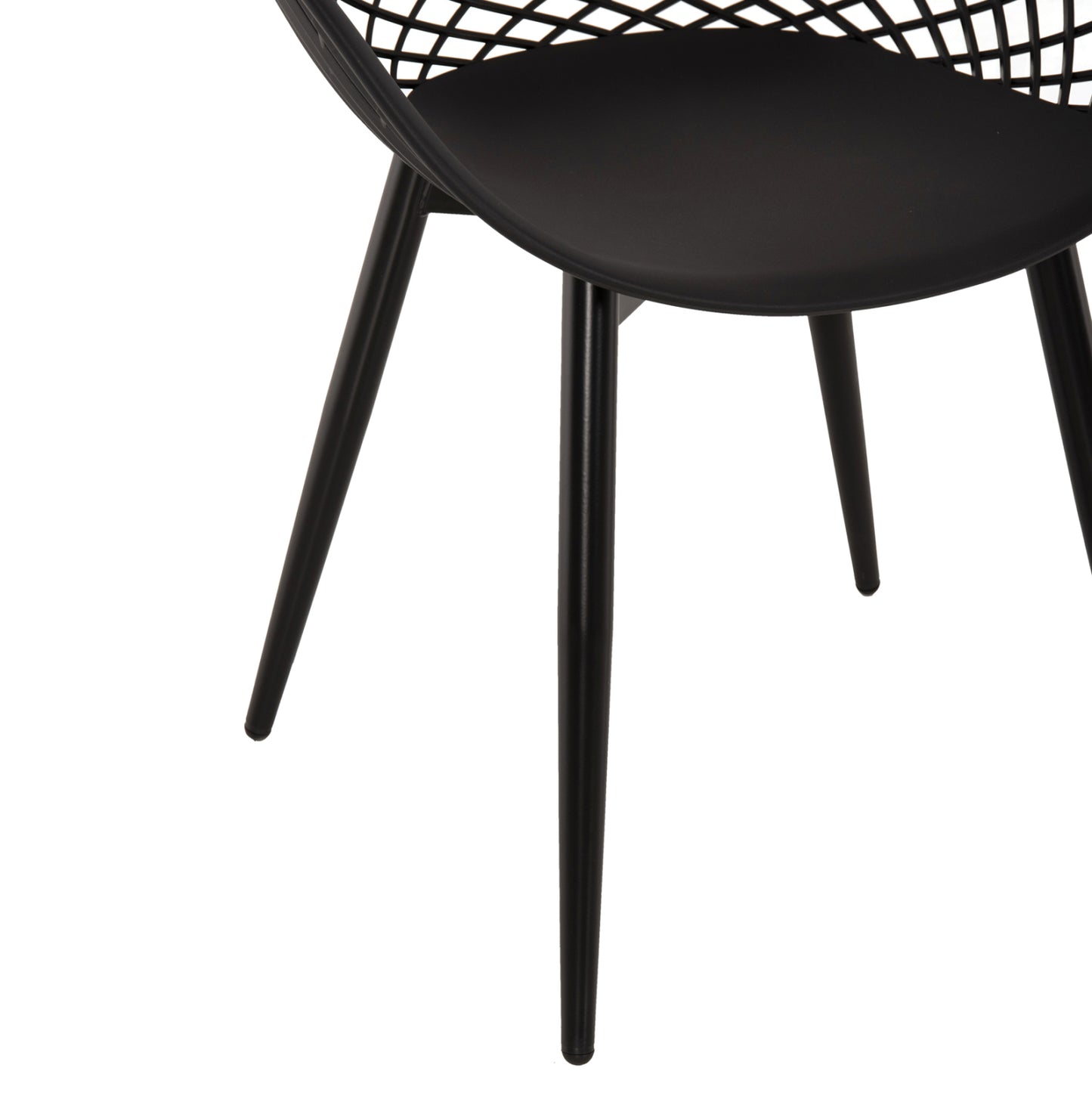 Armchair Ariadne Hm8001.22 Black Polypropylene- Black Metal Legs 63x56x80hcm.