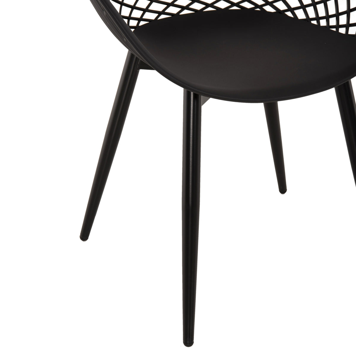 Armchair Ariadne Hm8001.22 Black Polypropylene- Black Metal Legs 63x56x80hcm.