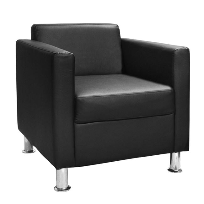 Hm3035.02 Armchair Cubo, Pu Black, 70χ71χ73 Cm