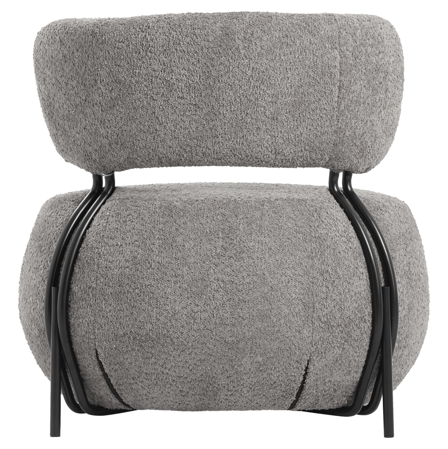 Lounge Chair Round Karsen Hm9598.01 Grey Boucle Fabric 75x75x75h Cm.