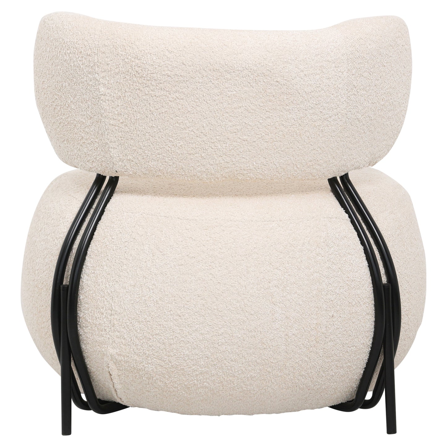 Lounge Chair Round Karsen Hm9598.06 Ecru Boucle Fabric 75x75x75h