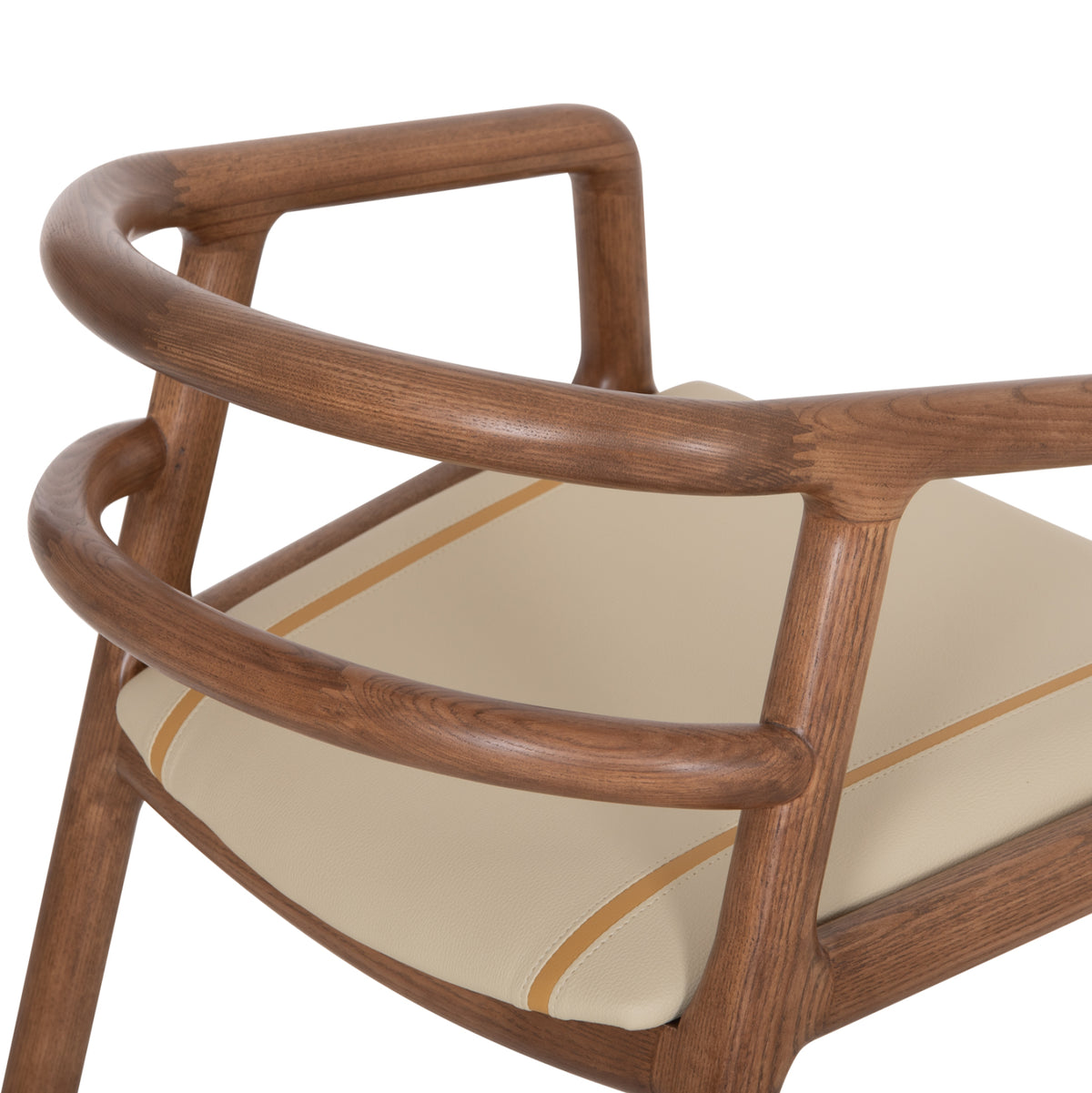 Dining Chair Effy Hm18393.03 Ashwood In Walnut Color--beige Pu Seat 60x58x71hcm