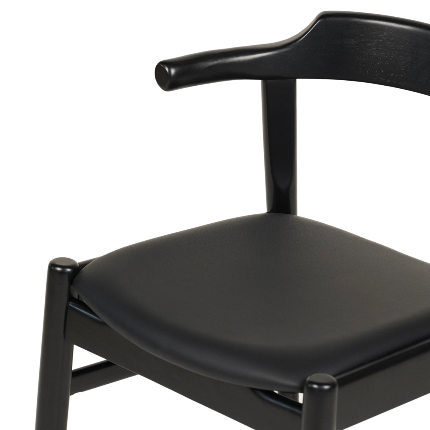 Dining Chair Cersei Hm9946.02 Rubberwood & Pu In Black 57x54x74hcm.