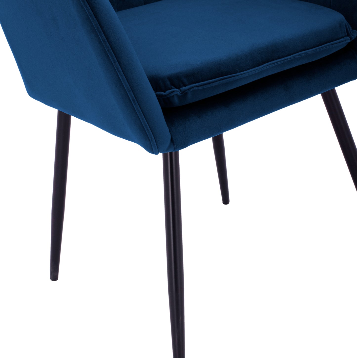 Armchair Sawyer Velvet Blue With Black Legs Hm8523.18 53x60x76cm